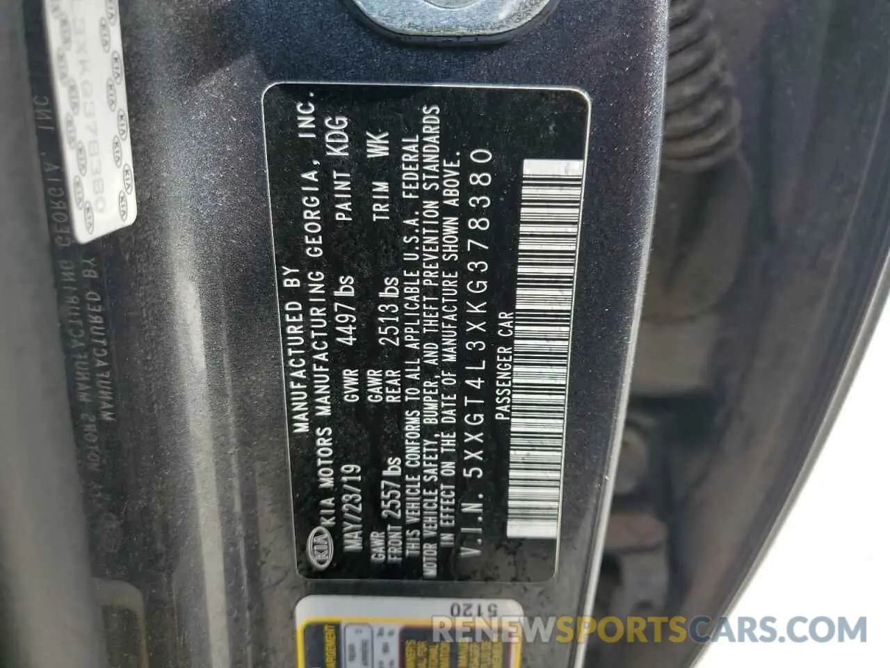 12 Фотография поврежденного автомобиля 5XXGT4L3XKG378380 KIA OPTIMA 2019