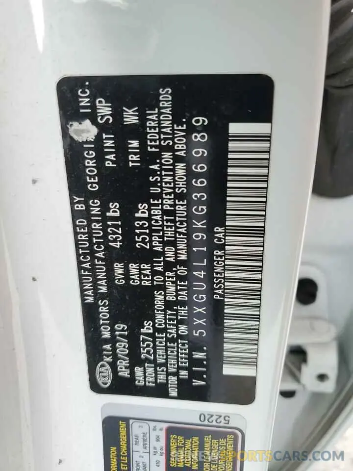 12 Фотография поврежденного автомобиля 5XXGU4L19KG366989 KIA OPTIMA 2019