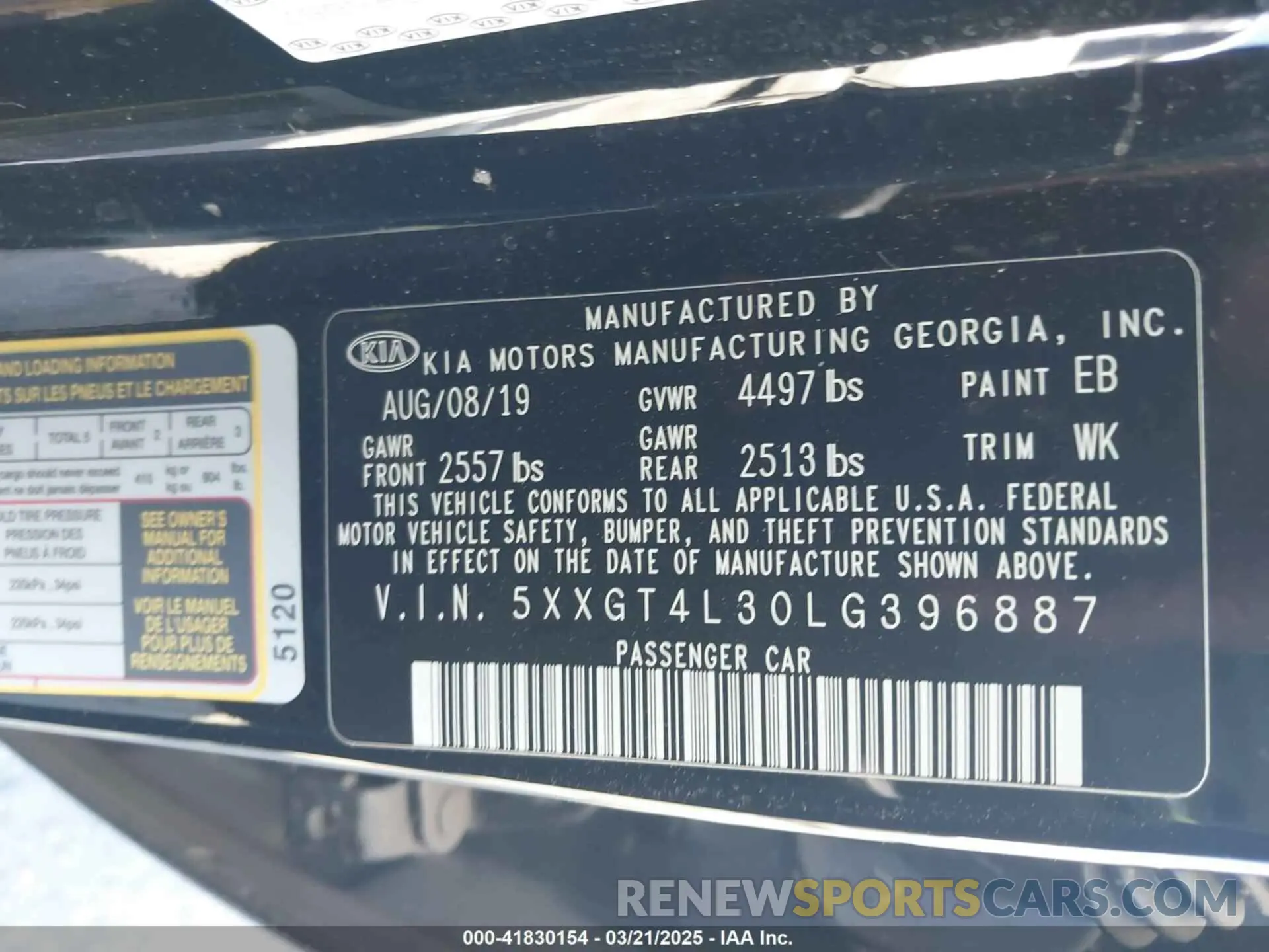 9 Фотография поврежденного автомобиля 5XXGT4L30LG396887 KIA OPTIMA 2020