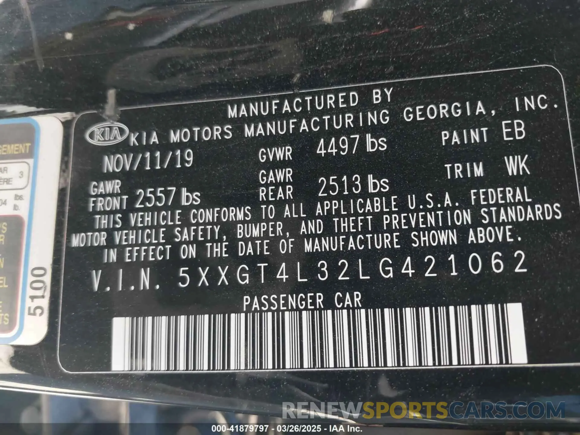 9 Photograph of a damaged car 5XXGT4L32LG421062 KIA OPTIMA 2020