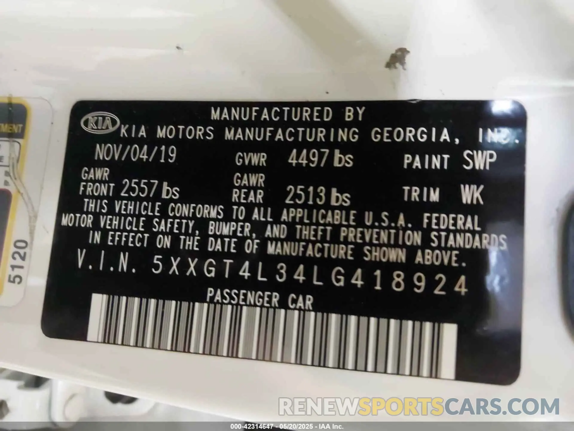 9 Фотография поврежденного автомобиля 5XXGT4L34LG418924 KIA OPTIMA 2020