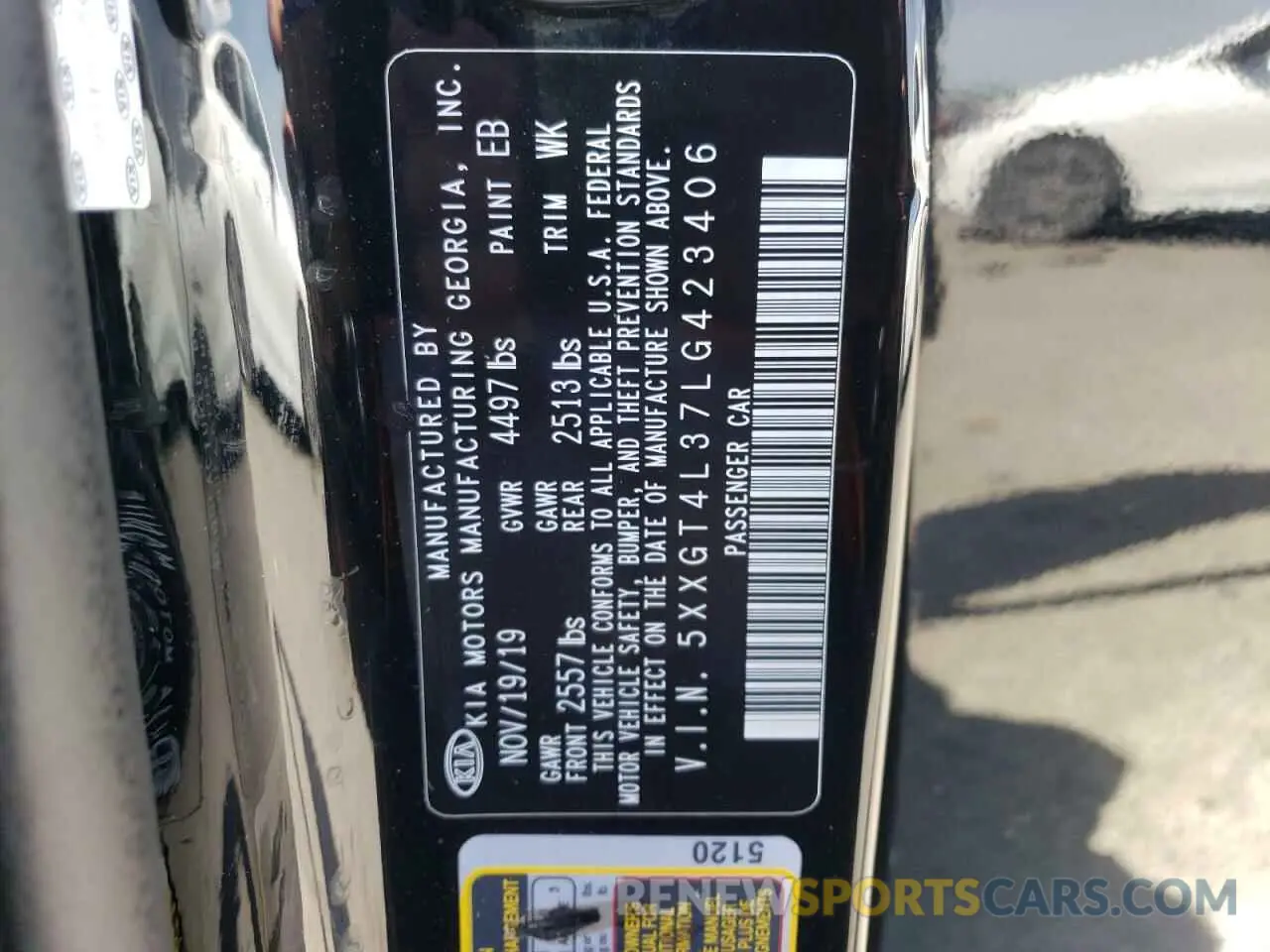 12 Фотография поврежденного автомобиля 5XXGT4L37LG423406 KIA OPTIMA 2020