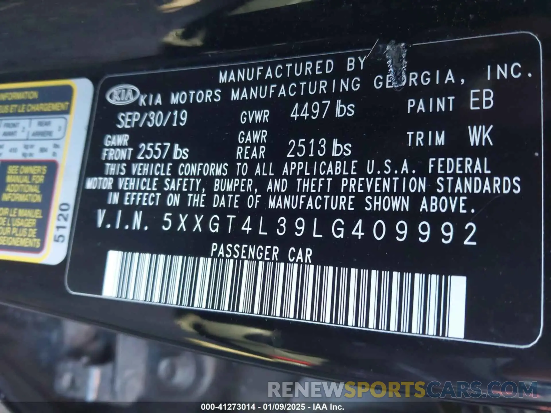 9 Фотография поврежденного автомобиля 5XXGT4L39LG409992 KIA OPTIMA 2020