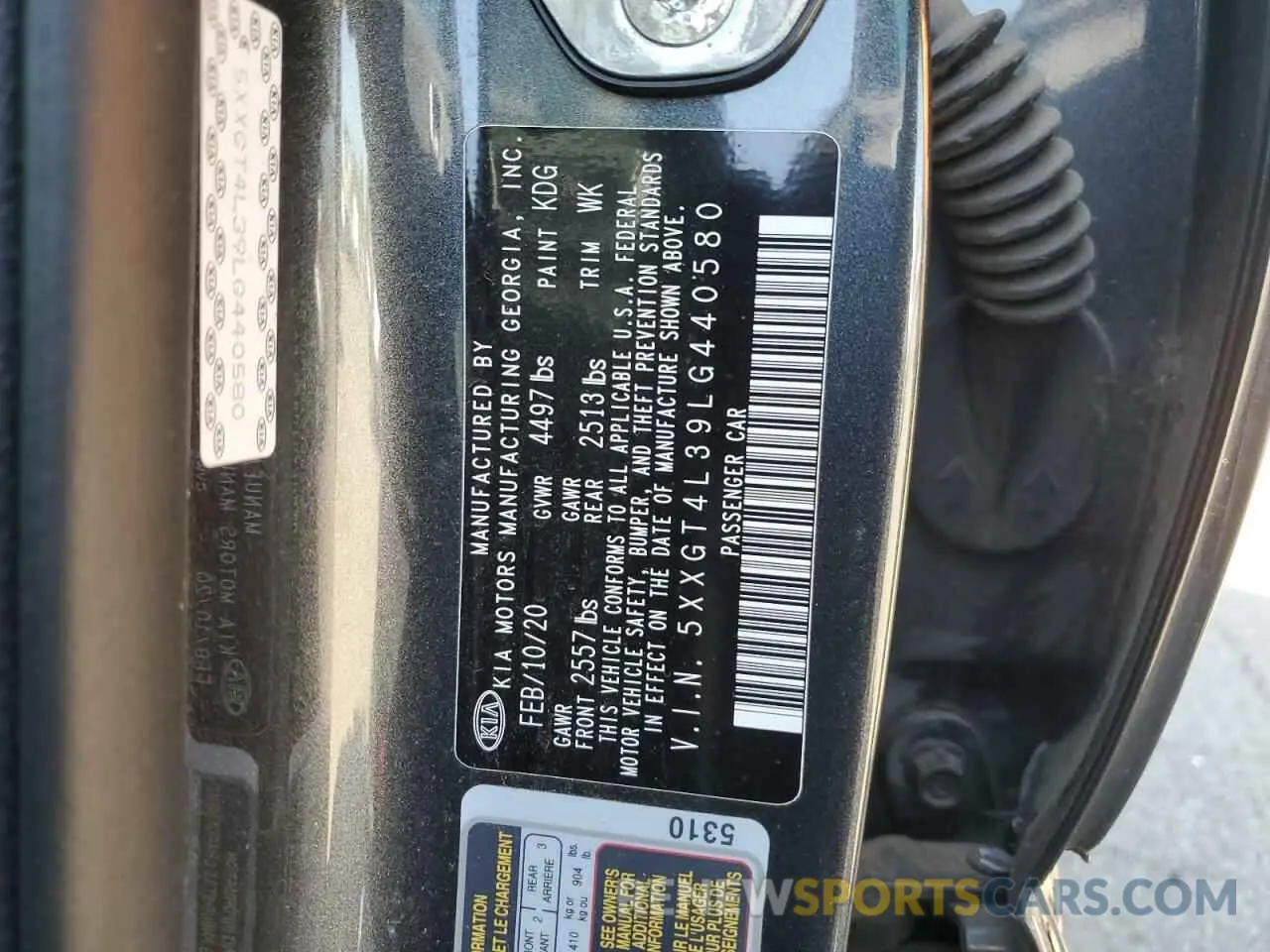 12 Фотография поврежденного автомобиля 5XXGT4L39LG440580 KIA OPTIMA 2020
