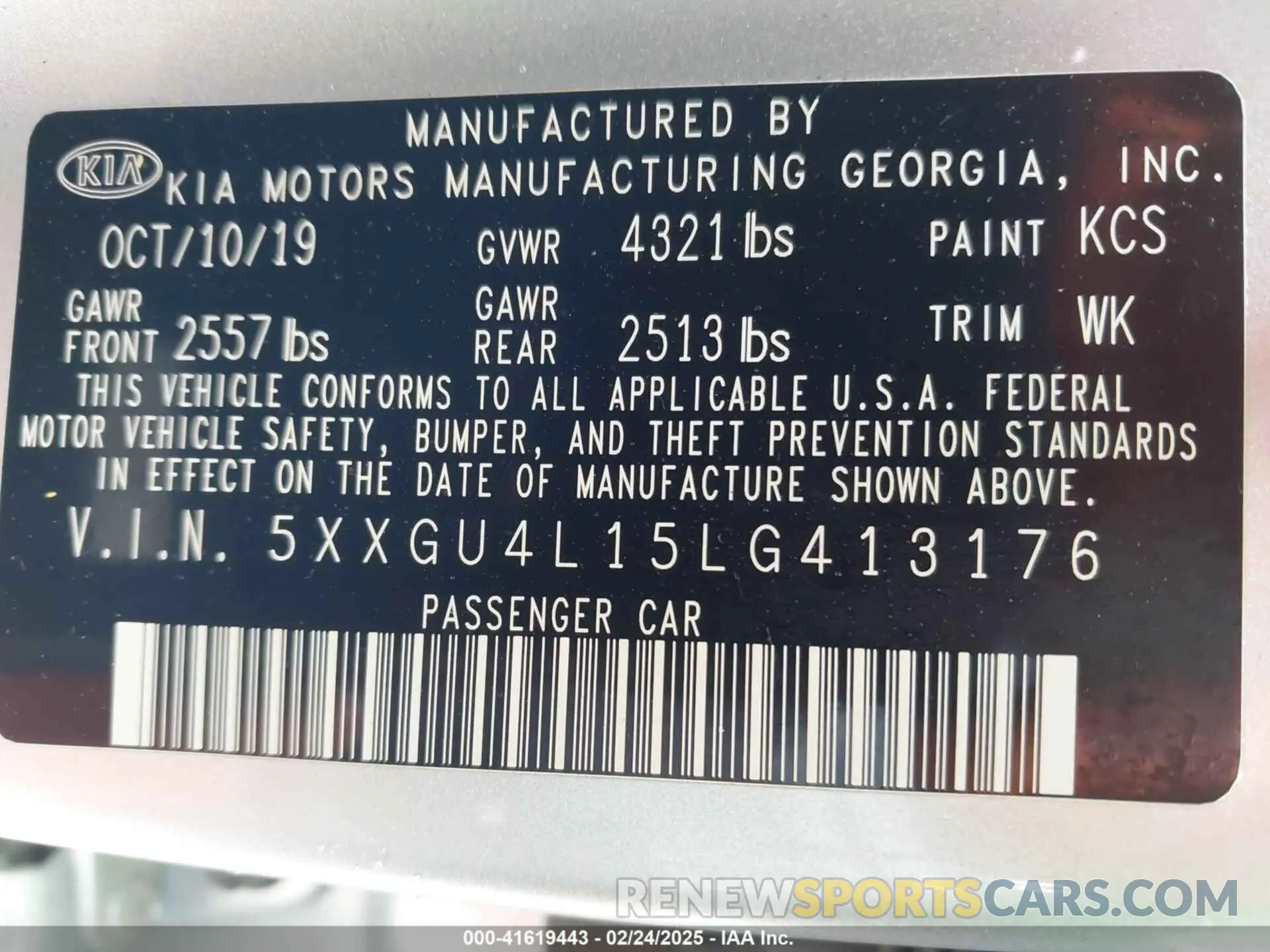 9 Фотография поврежденного автомобиля 5XXGU4L15LG413176 KIA OPTIMA 2020