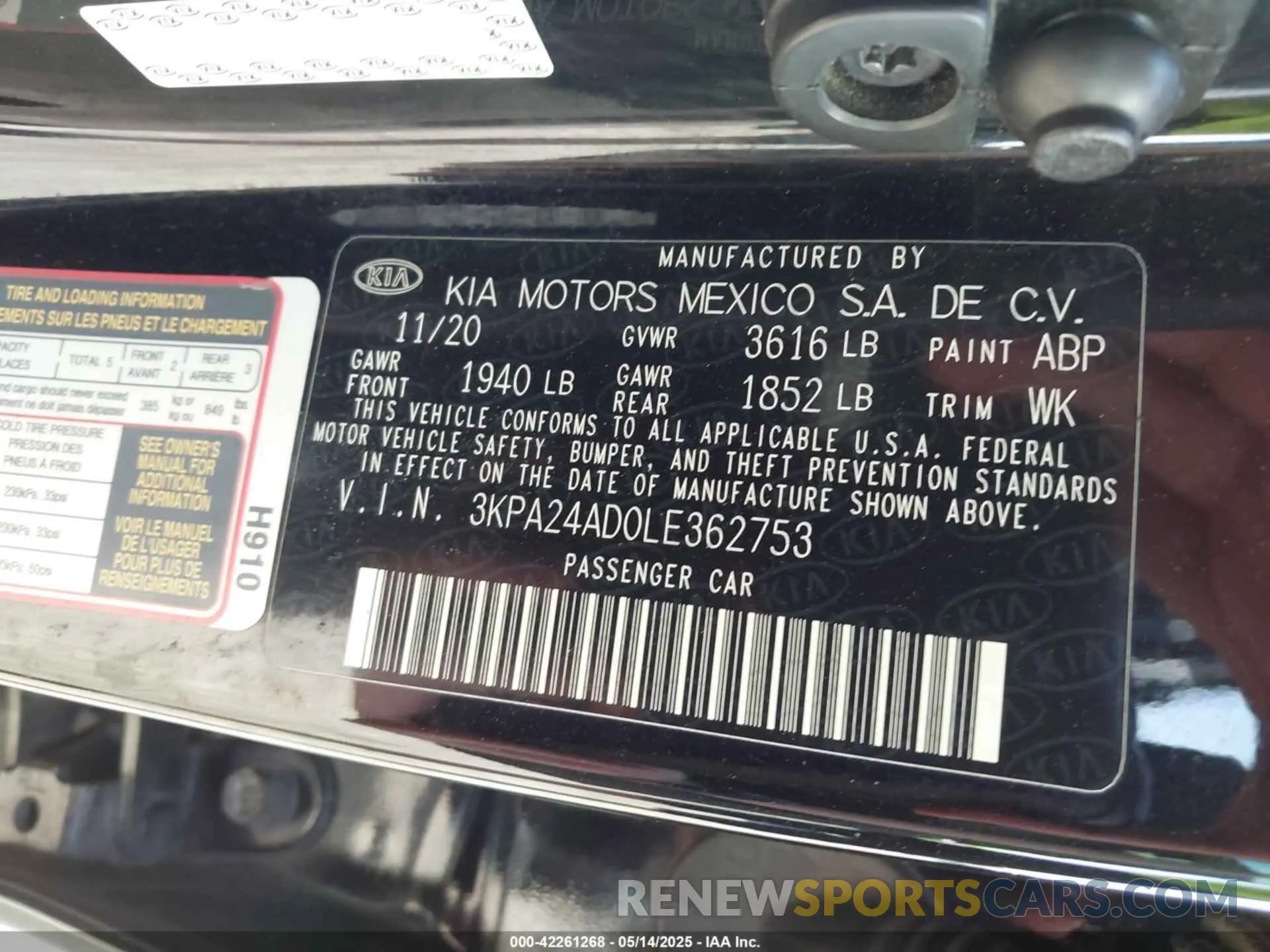 9 Фотография поврежденного автомобиля 3KPA24AD0LE362753 KIA RIO 2020