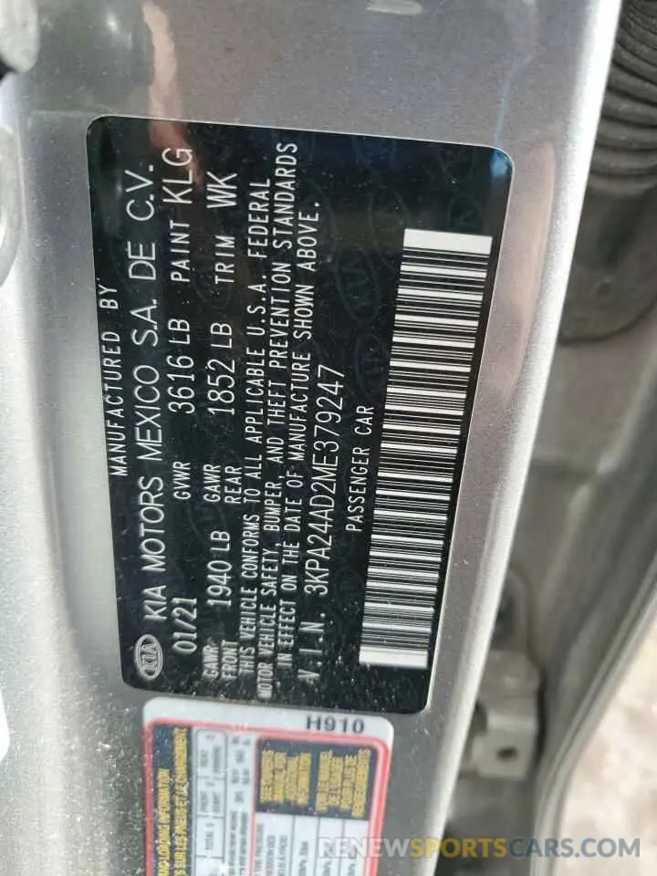 12 Photograph of a damaged car 3KPA24AD2ME379247 KIA RIO 2021