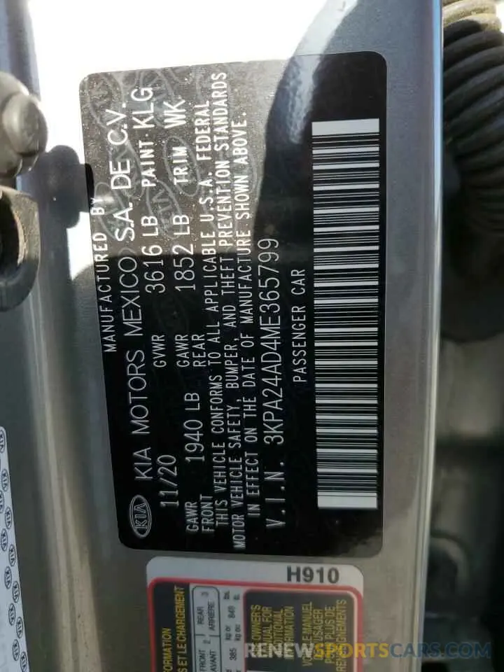 13 Photograph of a damaged car 3KPA24AD4ME365799 KIA RIO 2021