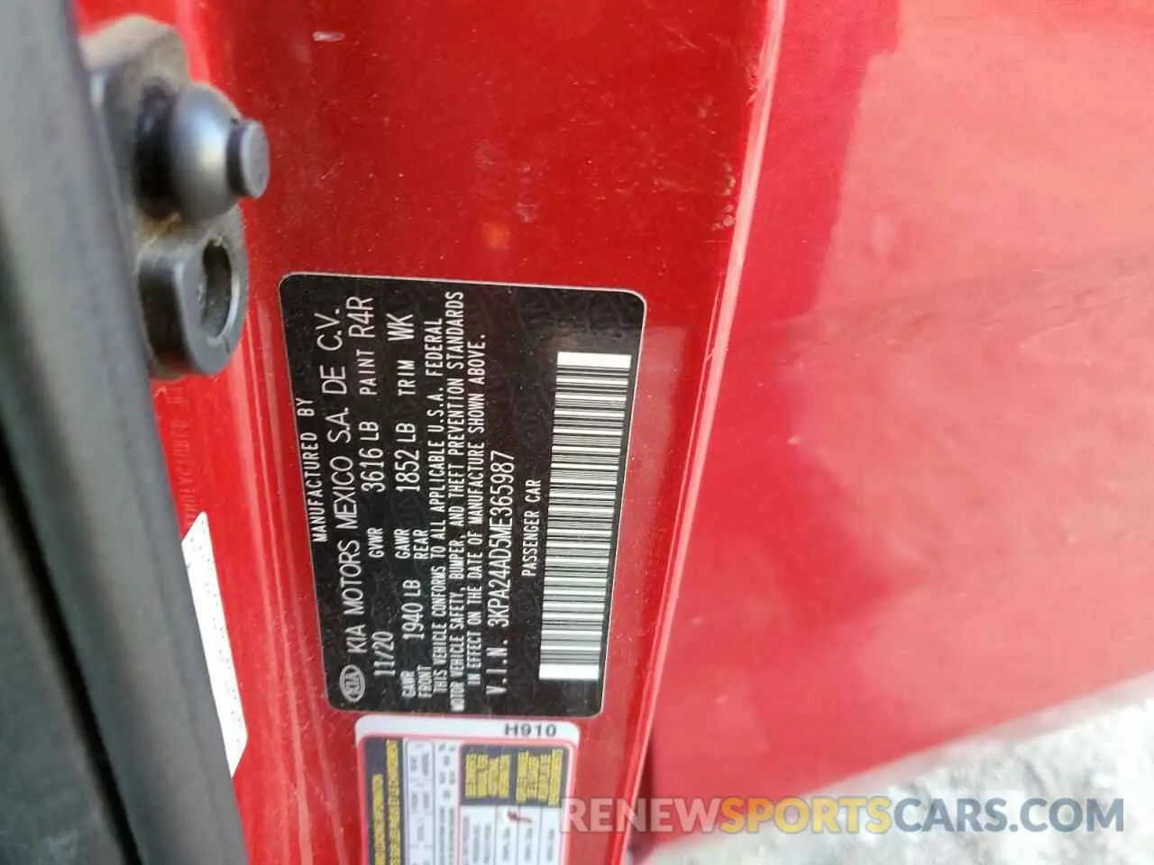 13 Фотография поврежденного автомобиля 3KPA24AD5ME365987 KIA RIO 2021