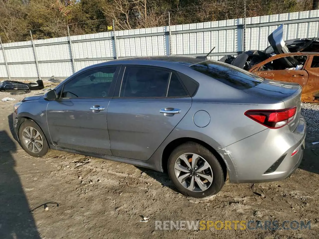 2 Photograph of a damaged car 3KPA24AD6NE453853 KIA RIO 2022