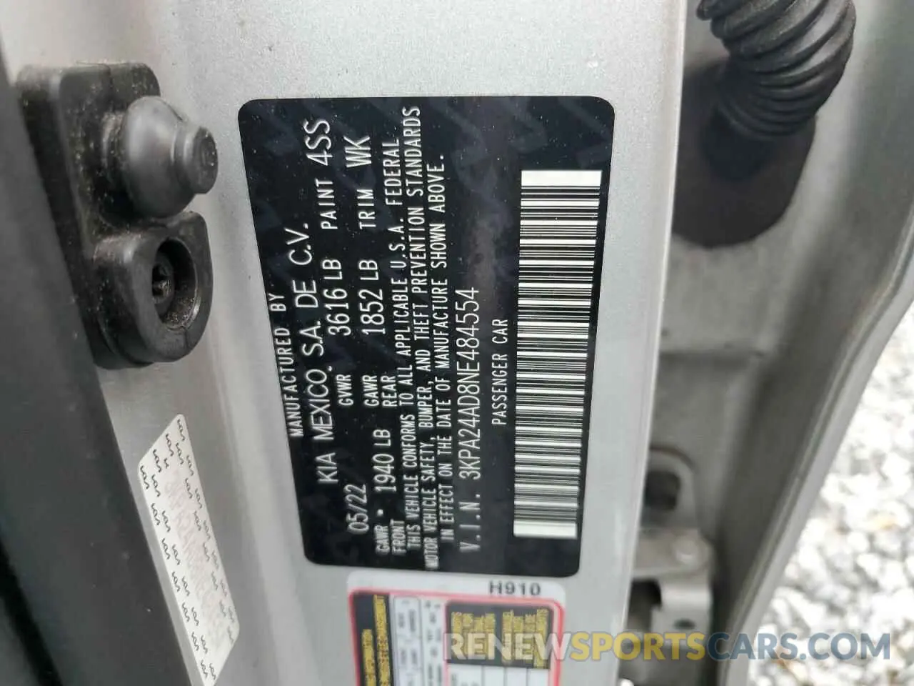 13 Фотография поврежденного автомобиля 3KPA24AD8NE484554 KIA RIO 2022