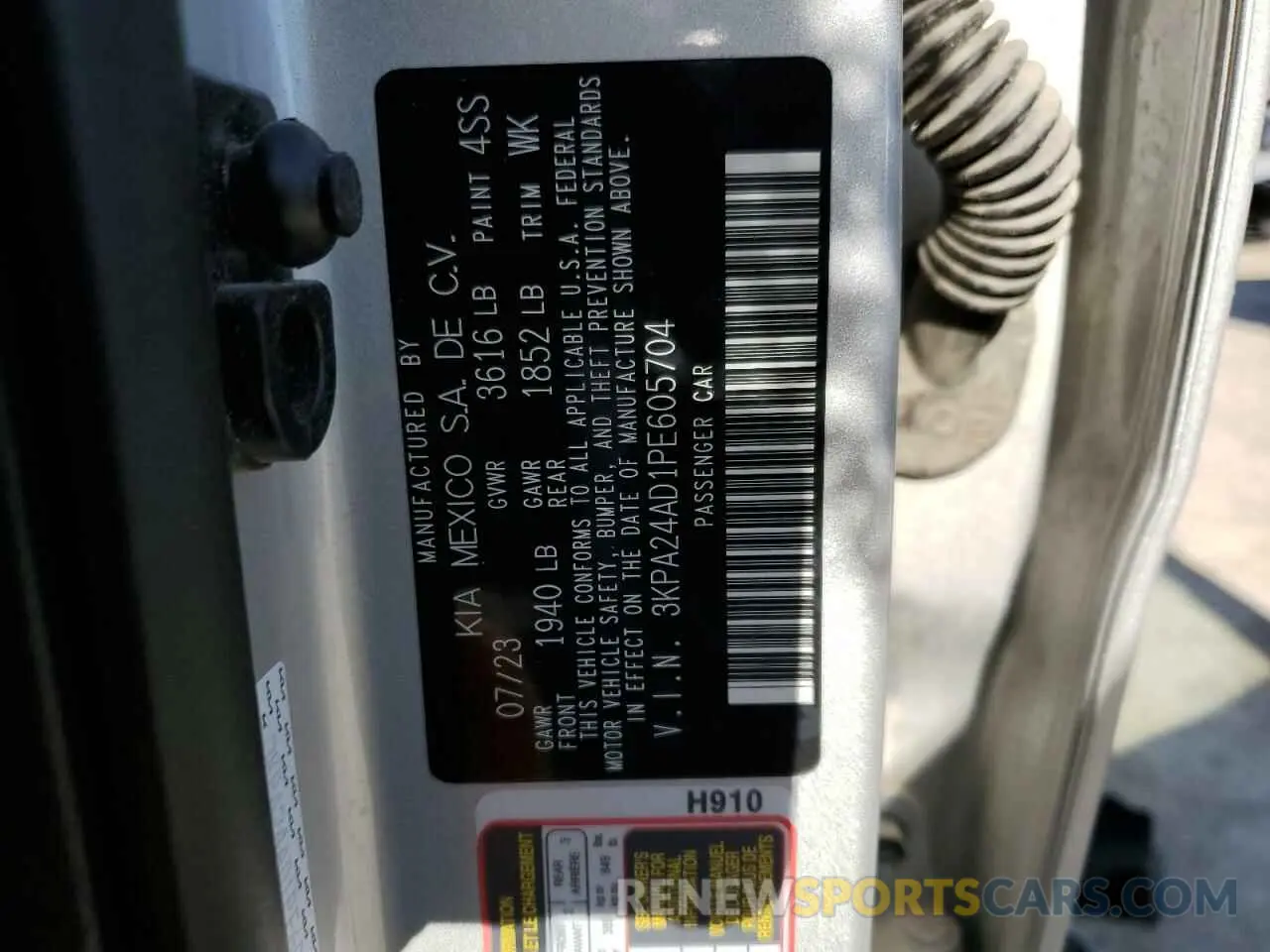 12 Фотография поврежденного автомобиля 3KPA24AD1PE605704 KIA RIO 2023