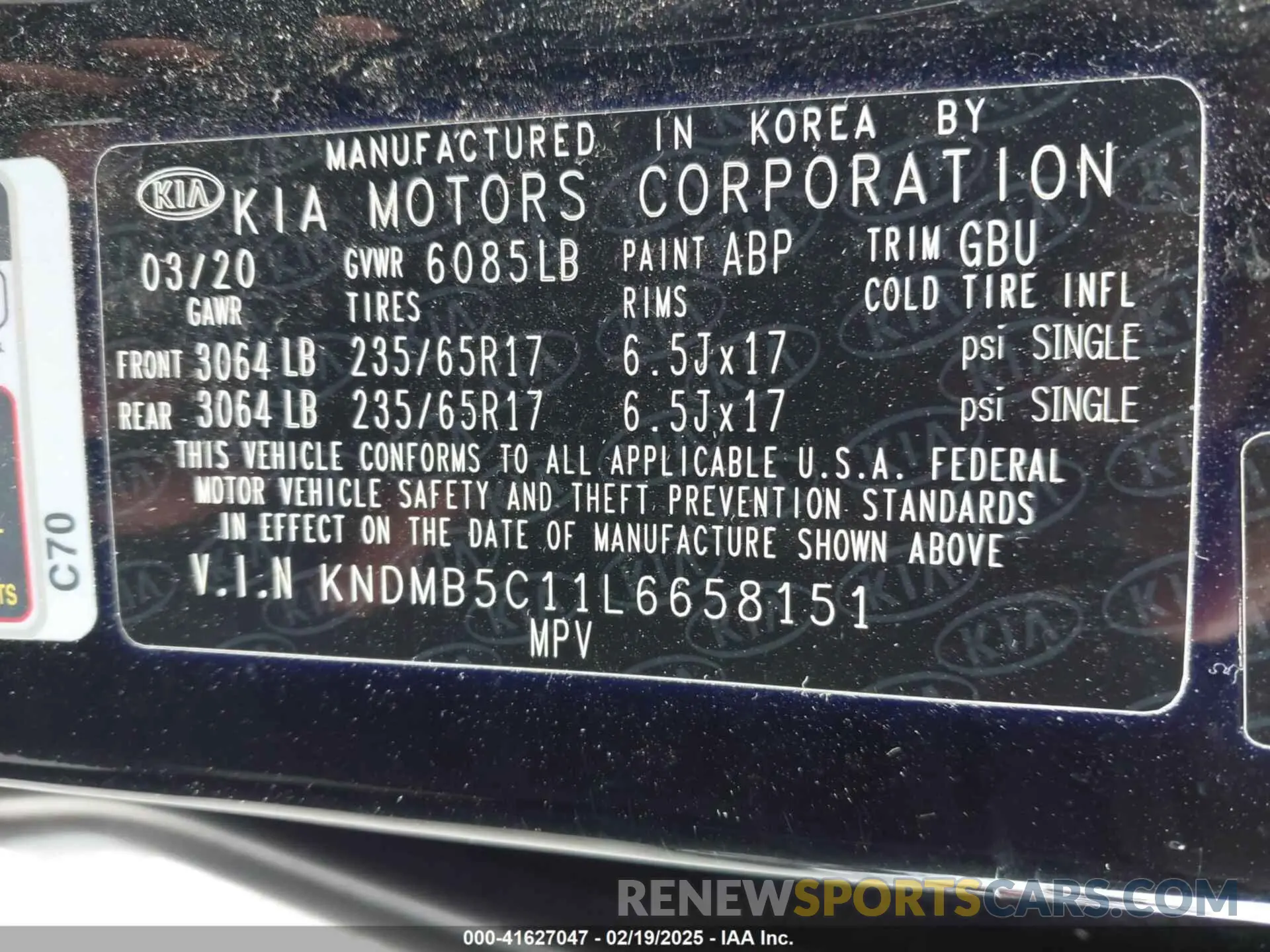 9 Фотография поврежденного автомобиля KNDMB5C11L6658151 KIA SEDONA 2020