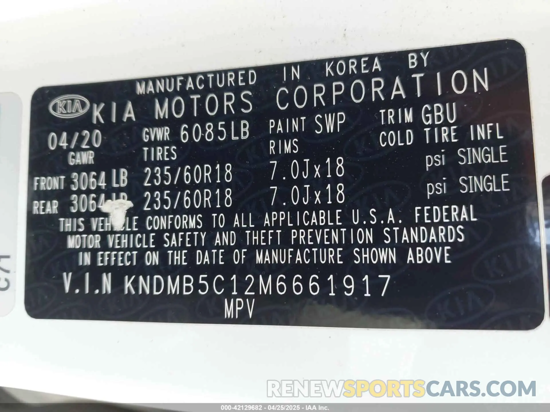 9 Фотография поврежденного автомобиля KNDMB5C12M6661917 KIA SEDONA 2021