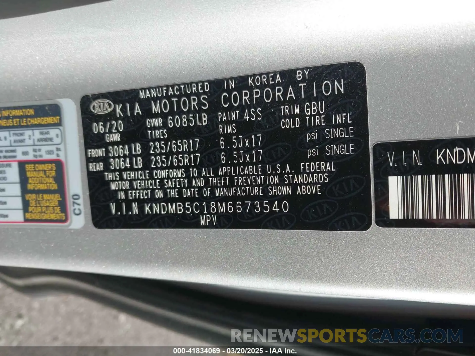 9 Photograph of a damaged car KNDMB5C18M6673540 KIA SEDONA 2021