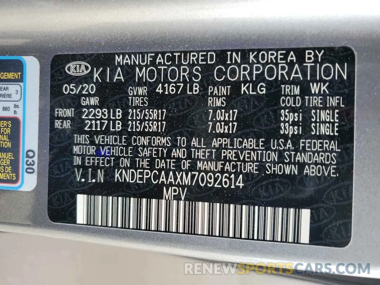 14 Photograph of a damaged car KNDEPCAAXM7092614 KIA SELTOS 2021