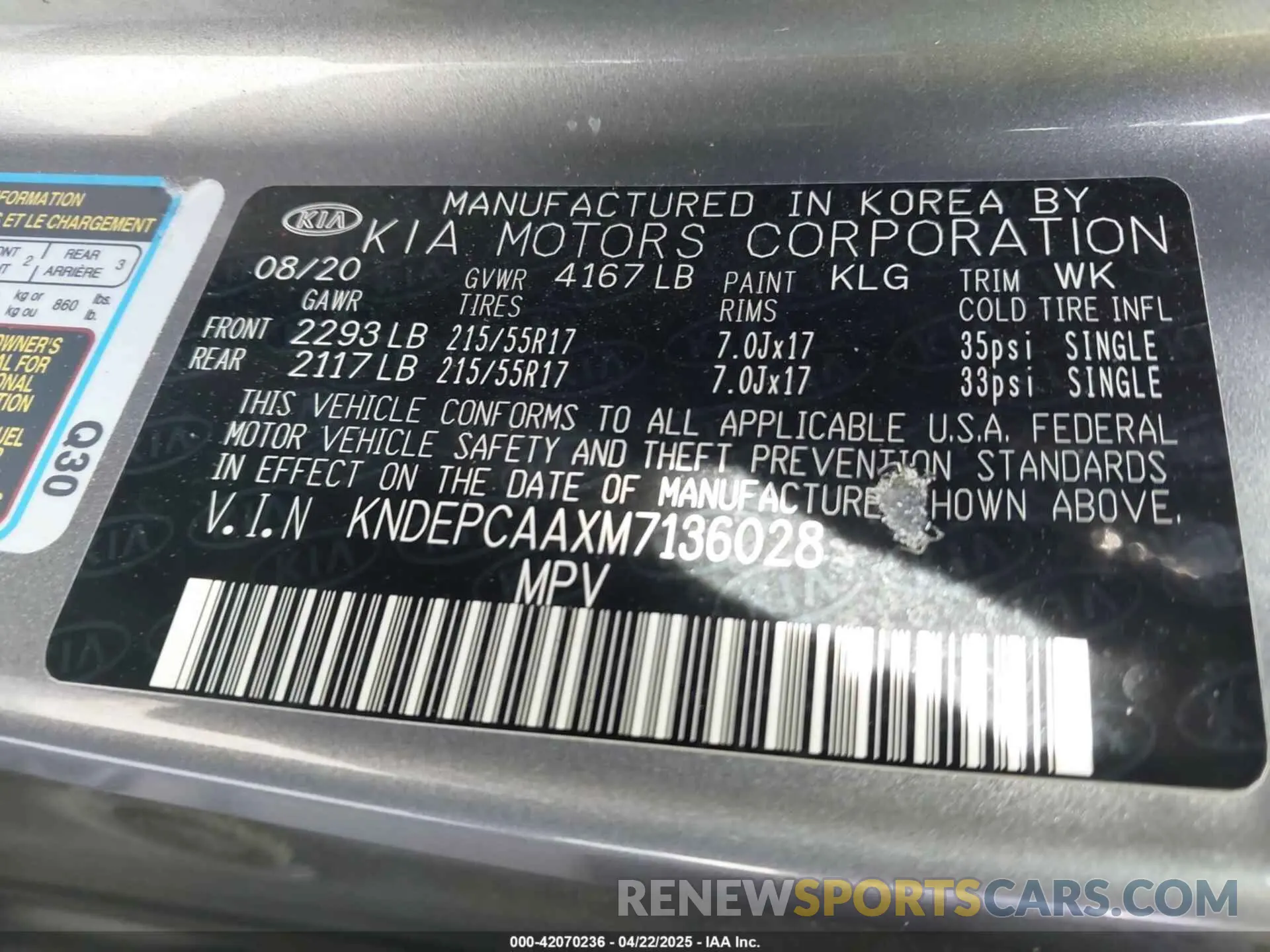9 Photograph of a damaged car KNDEPCAAXM7136028 KIA SELTOS 2021