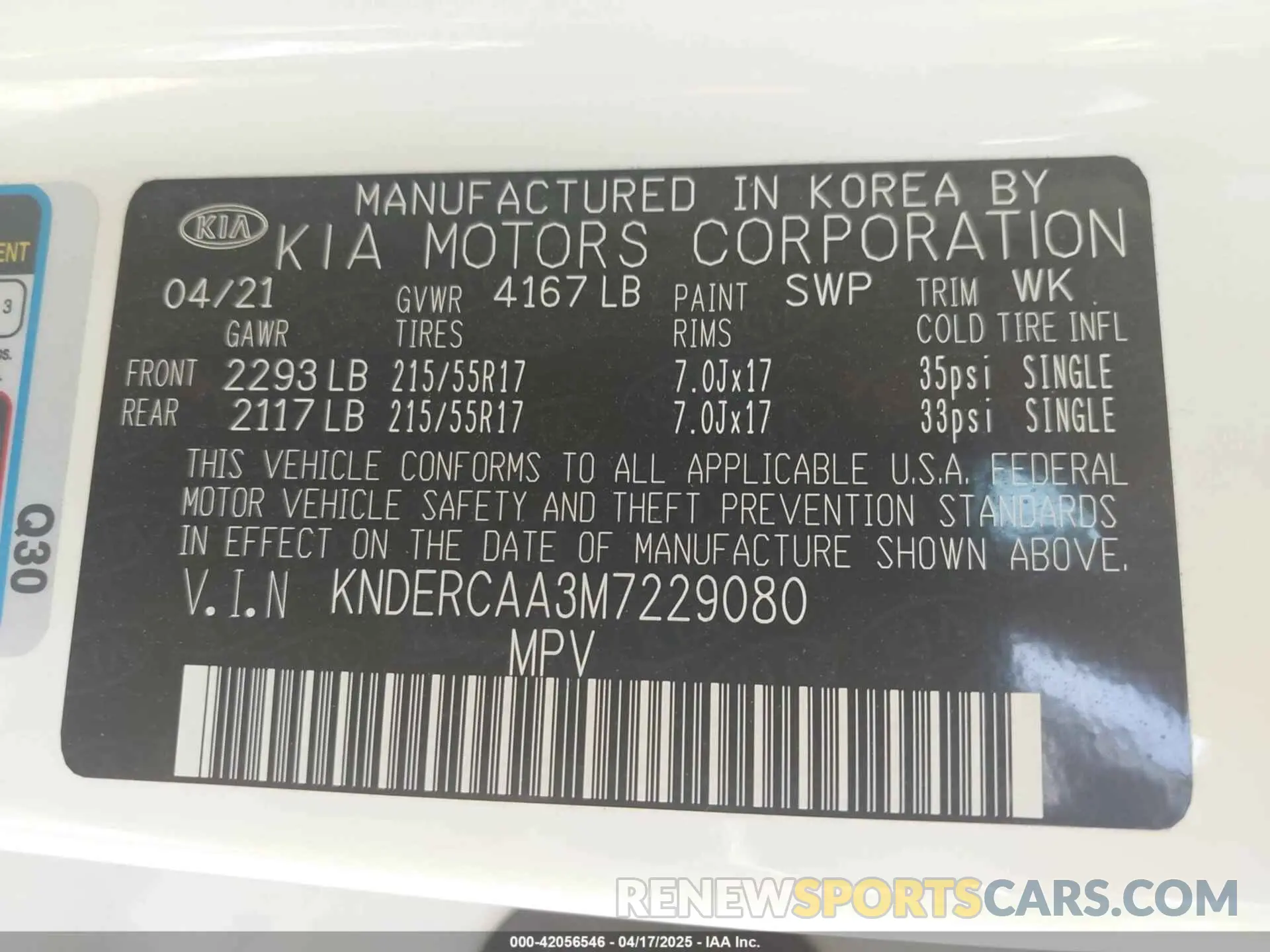 9 Фотография поврежденного автомобиля KNDERCAA3M7229080 KIA SELTOS 2021
