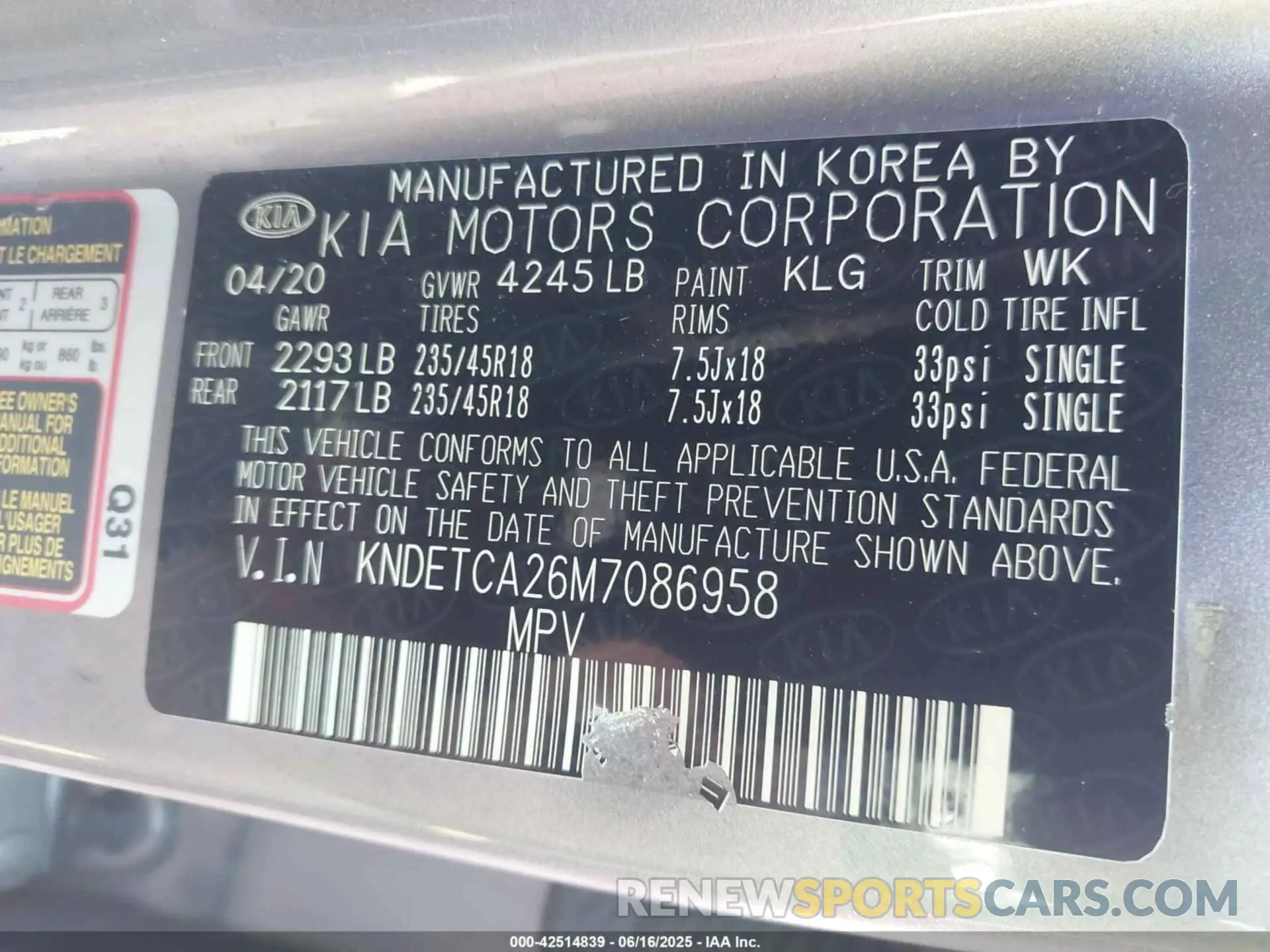 9 Фотография поврежденного автомобиля KNDETCA26M7086958 KIA SELTOS 2021