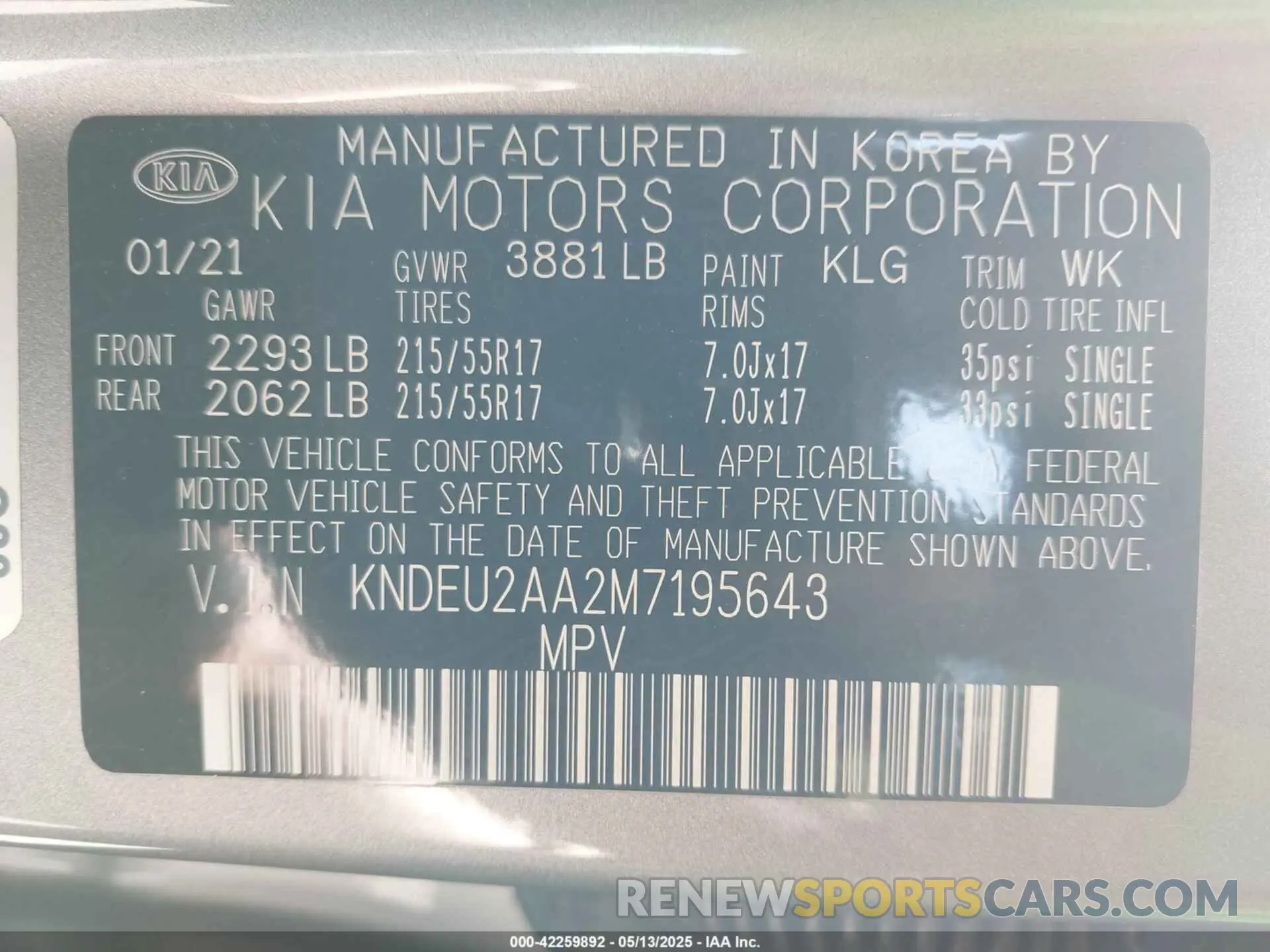 9 Фотография поврежденного автомобиля KNDEU2AA2M7195643 KIA SELTOS 2021