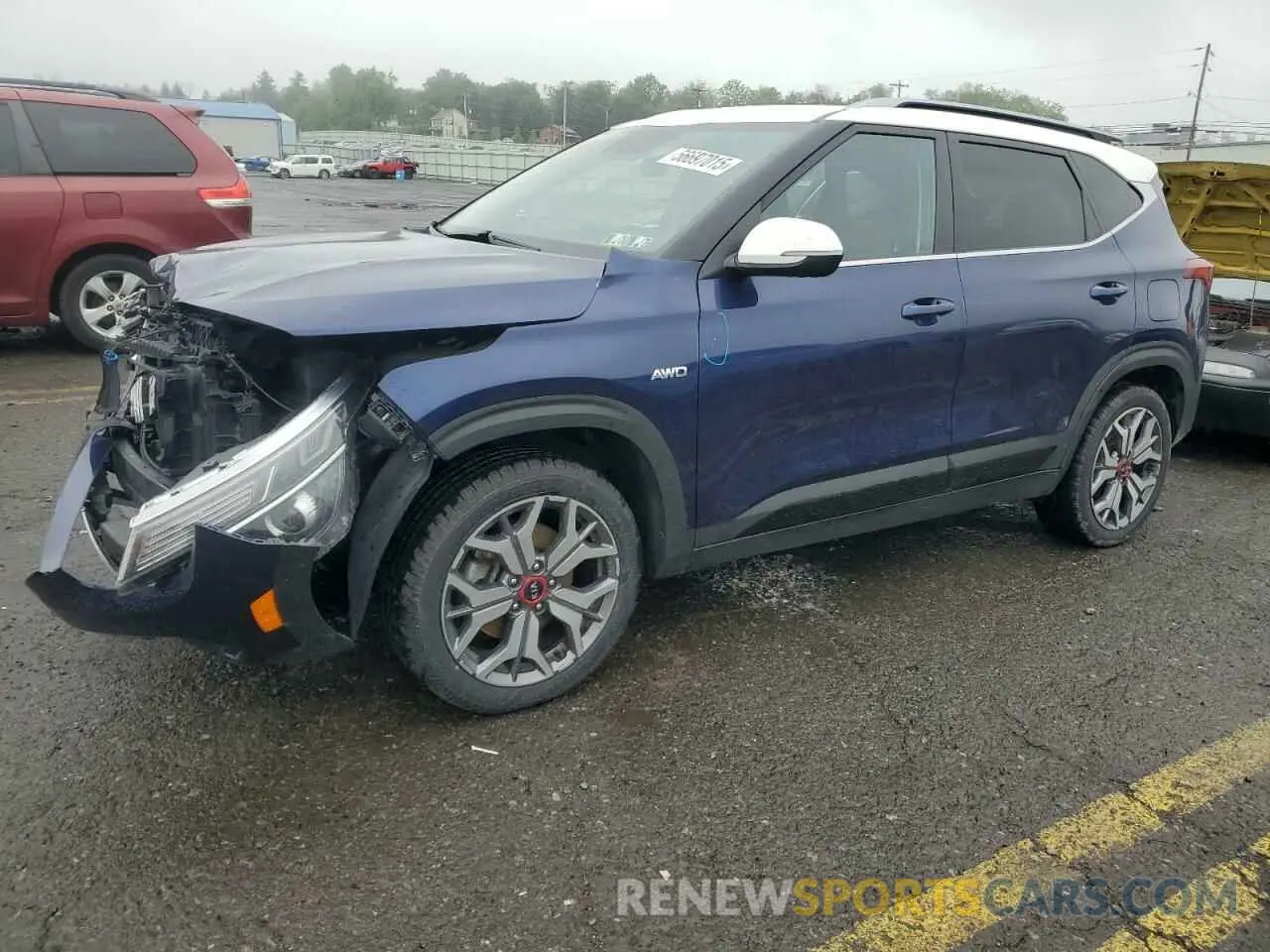 1 Photograph of a damaged car KNDEUCA20M7129459 KIA SELTOS 2021