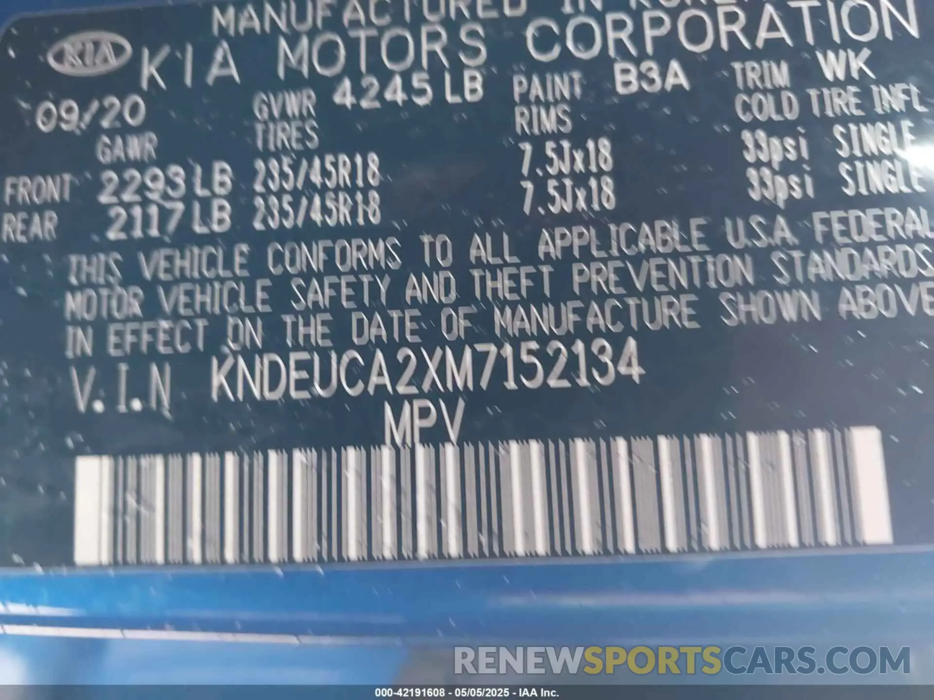 9 Фотография поврежденного автомобиля KNDEUCA2XM7152134 KIA SELTOS 2021