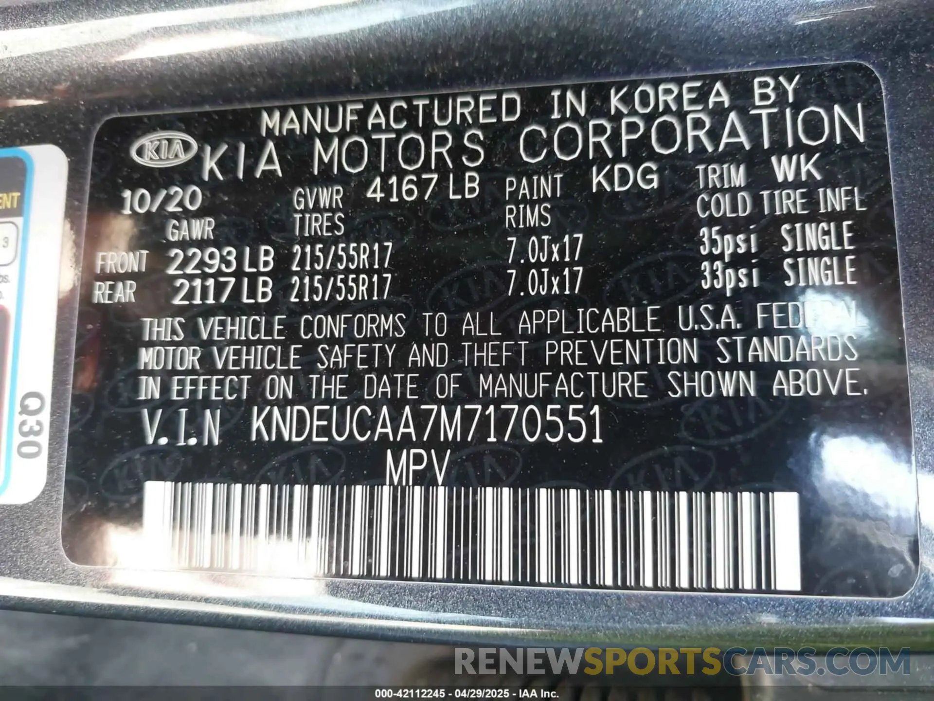 9 Photograph of a damaged car KNDEUCAA7M7170551 KIA SELTOS 2021