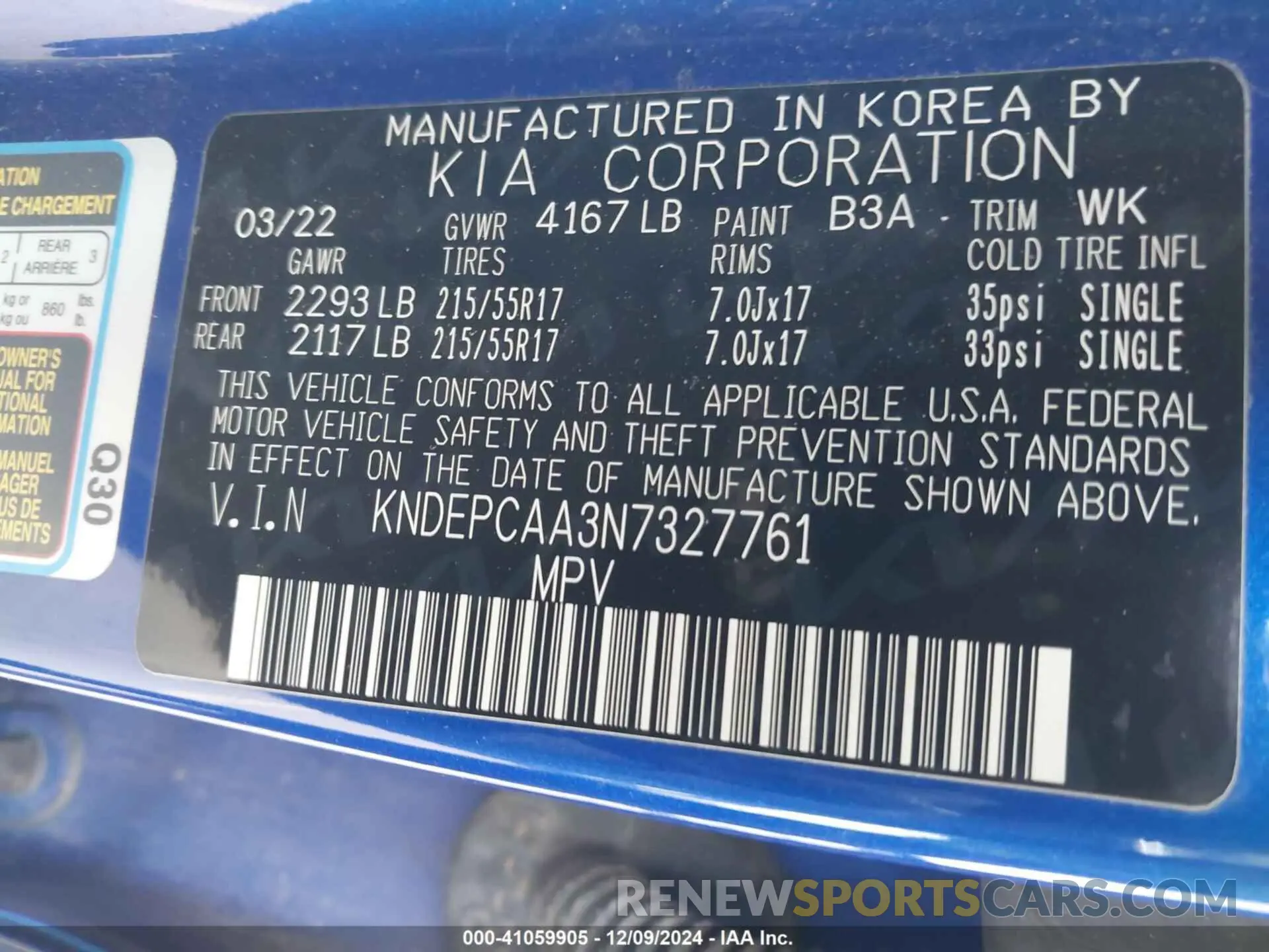 7 Фотография поврежденного автомобиля KNDEPCAA3N7327761 KIA SELTOS 2022
