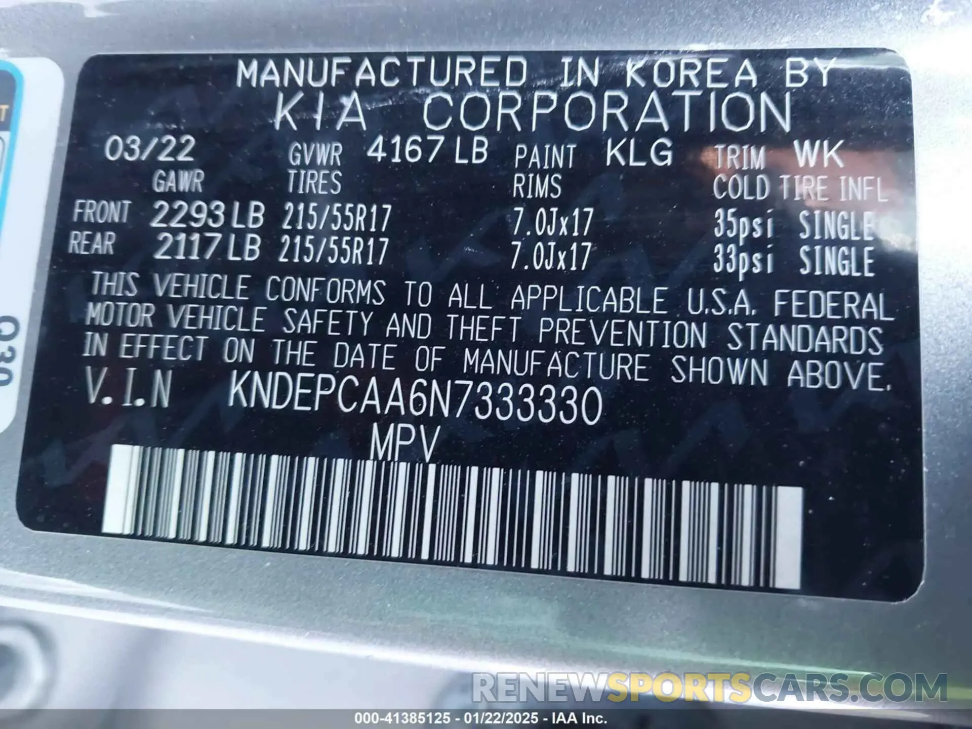 9 Photograph of a damaged car KNDEPCAA6N7333330 KIA SELTOS 2022