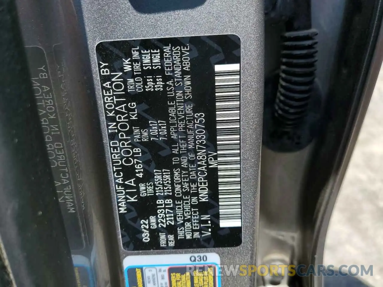 13 Photograph of a damaged car KNDEPCAA8N7330753 KIA SELTOS 2022