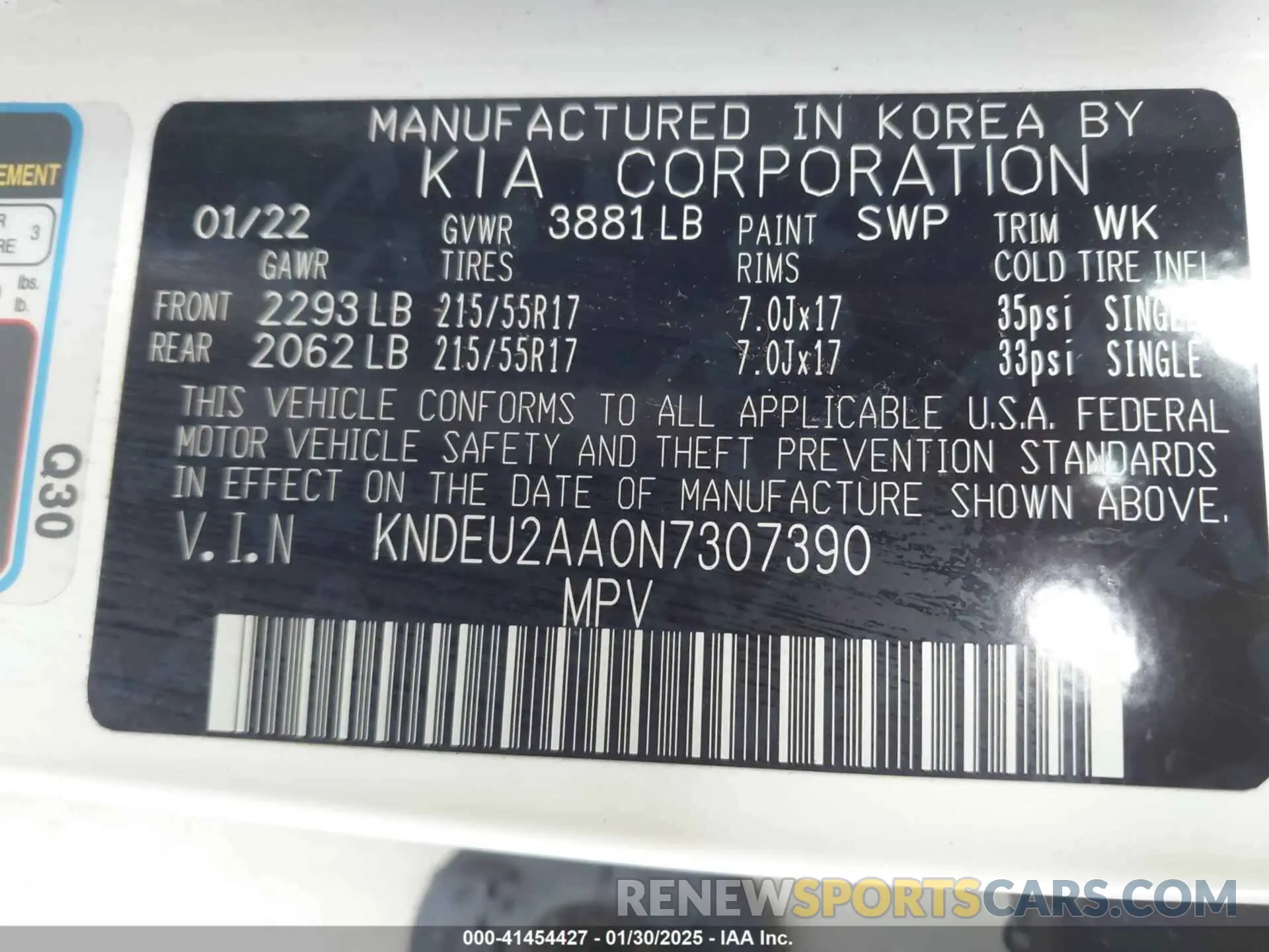 9 Фотография поврежденного автомобиля KNDEU2AA0N7307390 KIA SELTOS 2022