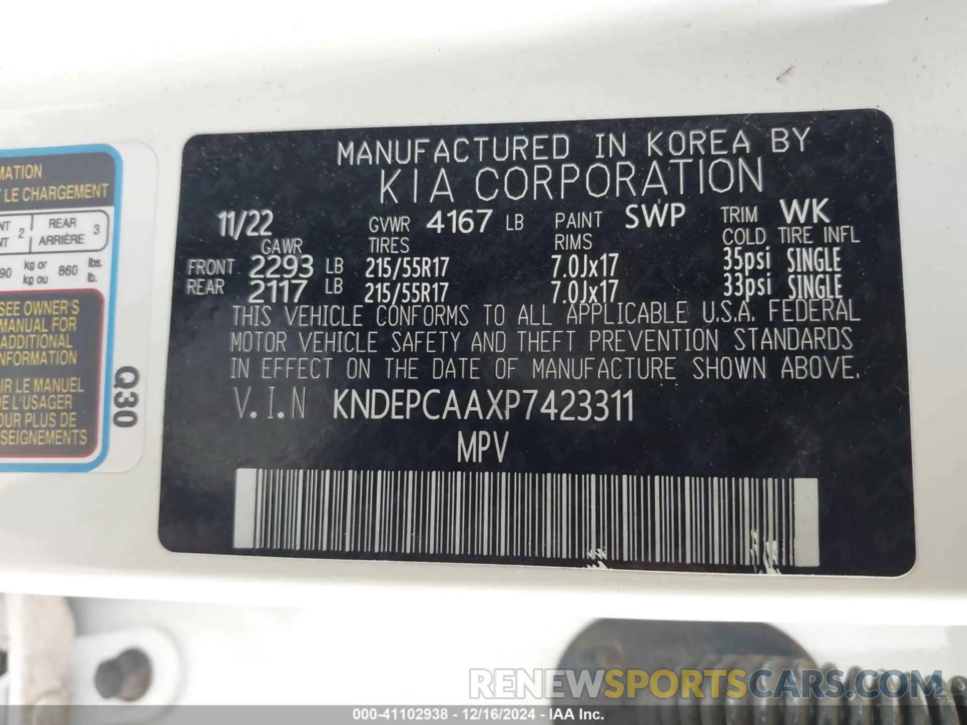 9 Photograph of a damaged car KNDEPCAAXP7423311 KIA SELTOS 2023