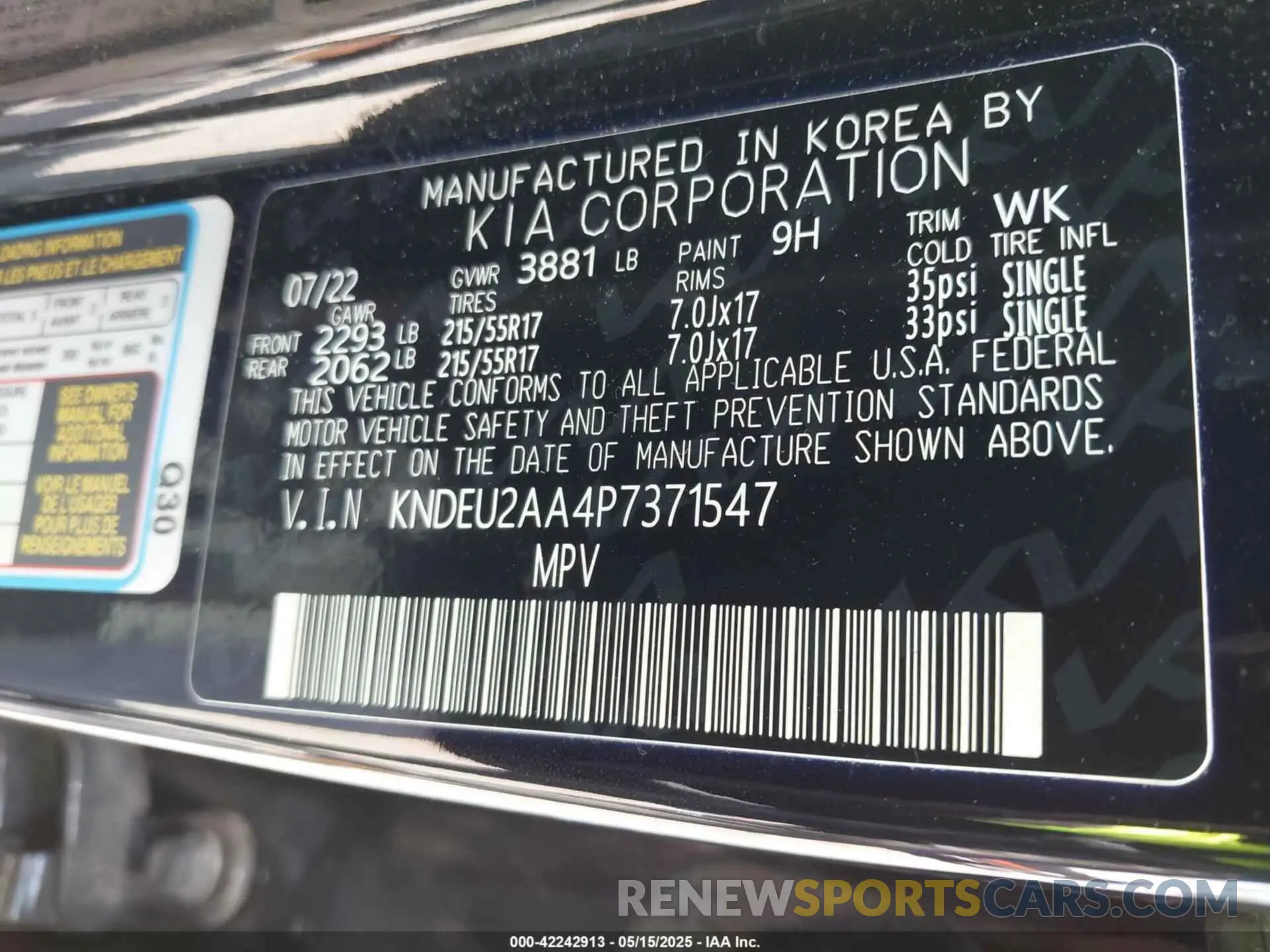 9 Photograph of a damaged car KNDEU2AA4P7371547 KIA SELTOS 2023