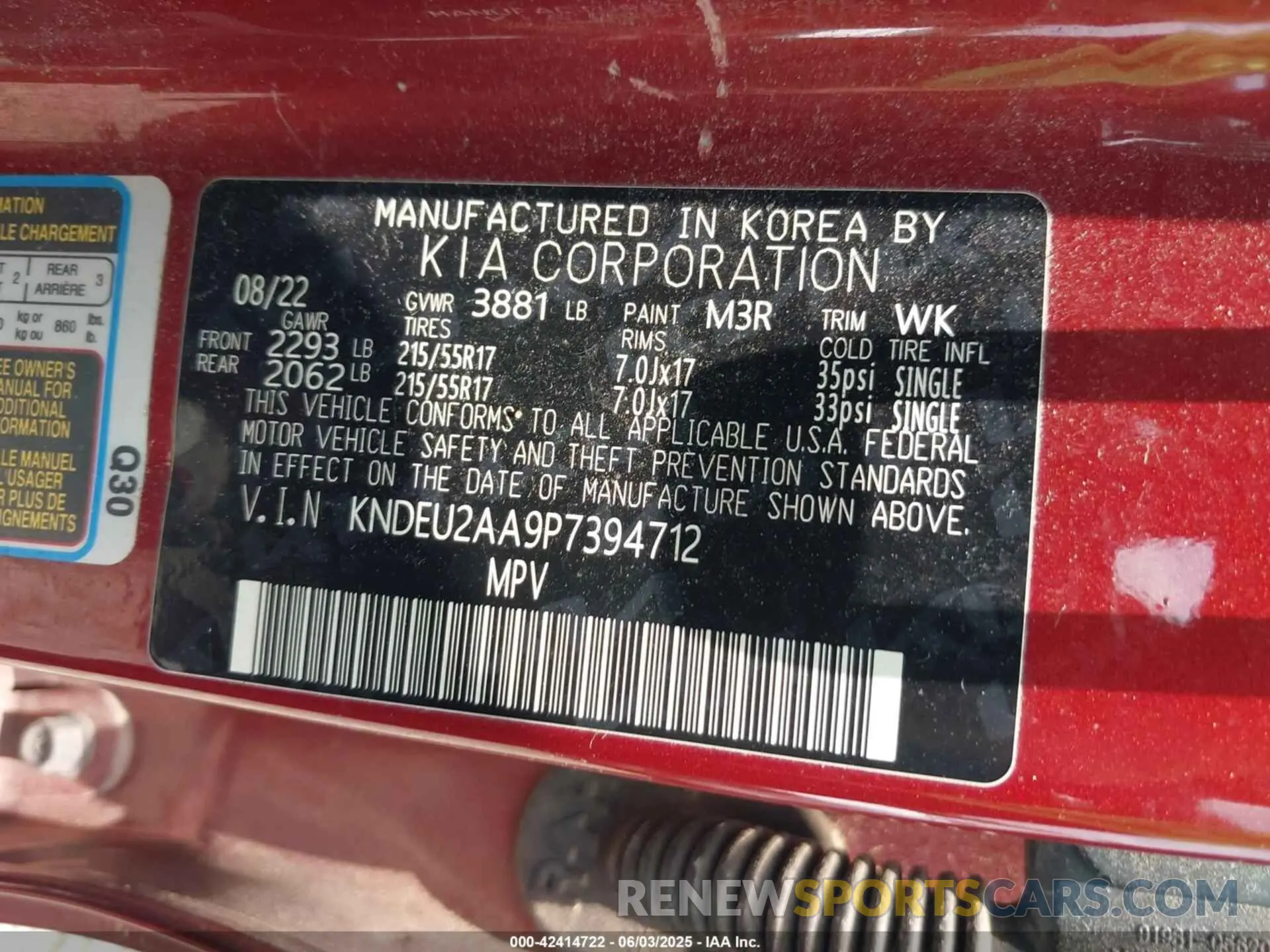 9 Photograph of a damaged car KNDEU2AA9P7394712 KIA SELTOS 2023