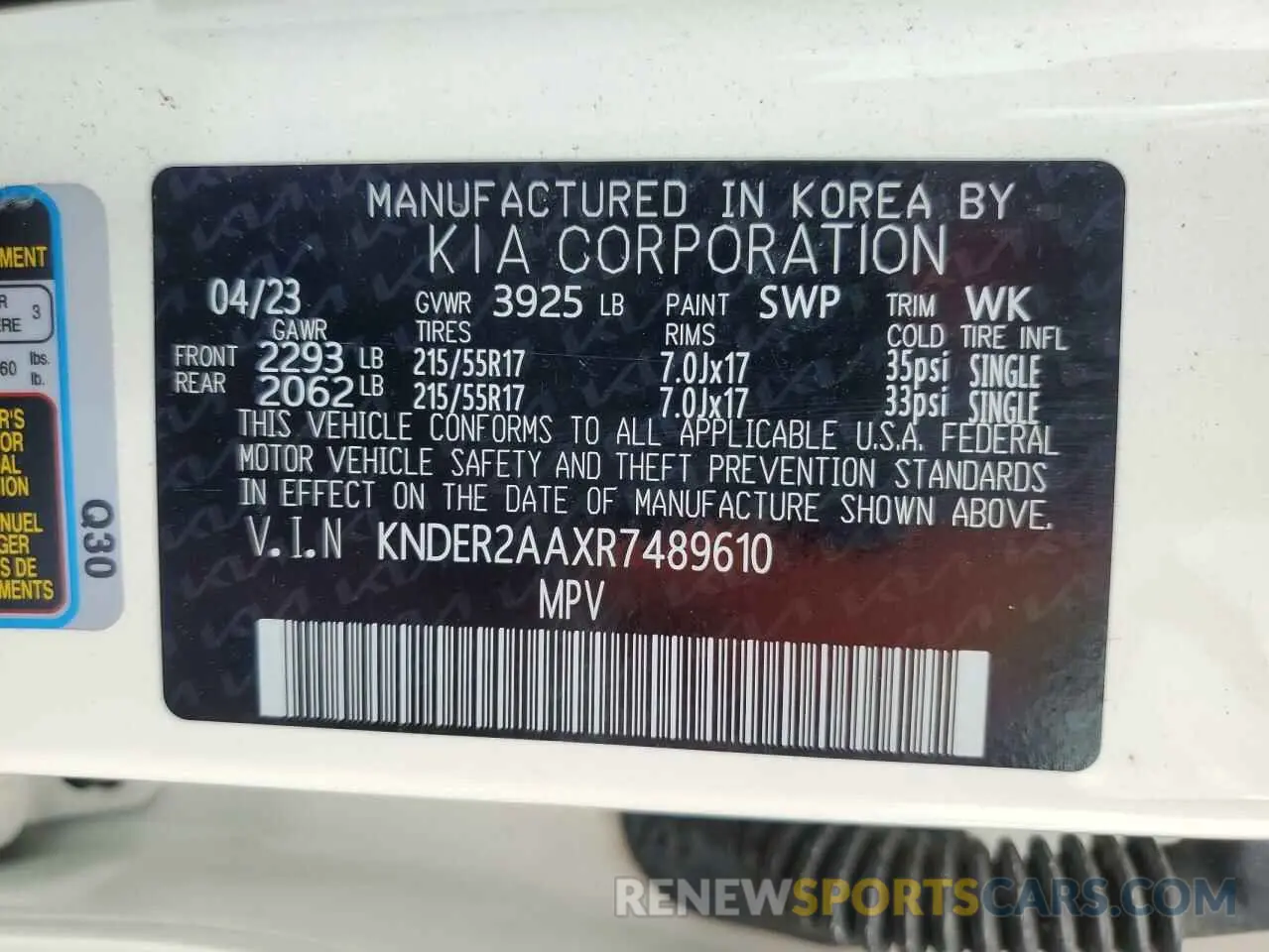 15 Photograph of a damaged car KNDER2AAXR7489610 KIA SELTOS 2024