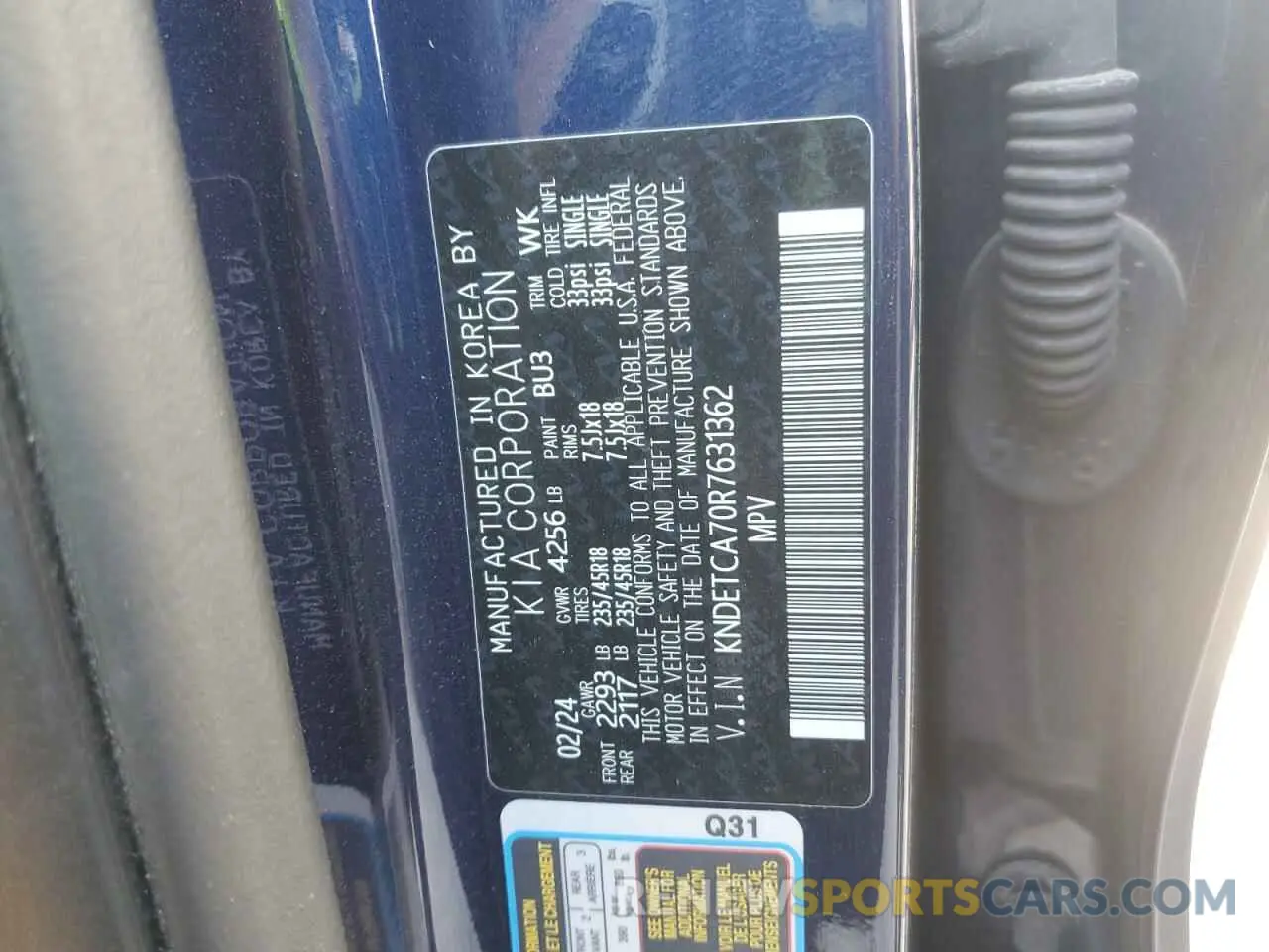 14 Photograph of a damaged car KNDETCA70R7631362 KIA SELTOS 2024