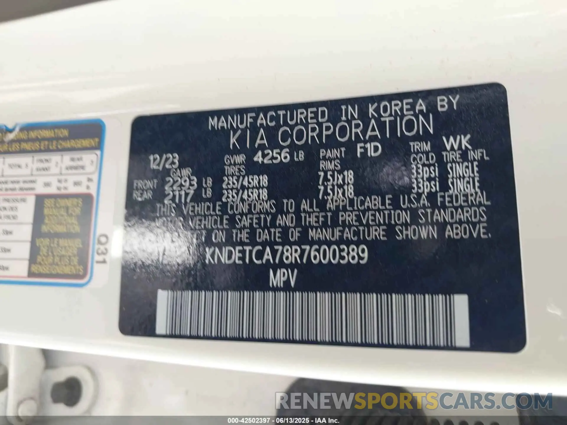 9 Фотография поврежденного автомобиля KNDETCA78R7600389 KIA SELTOS 2024