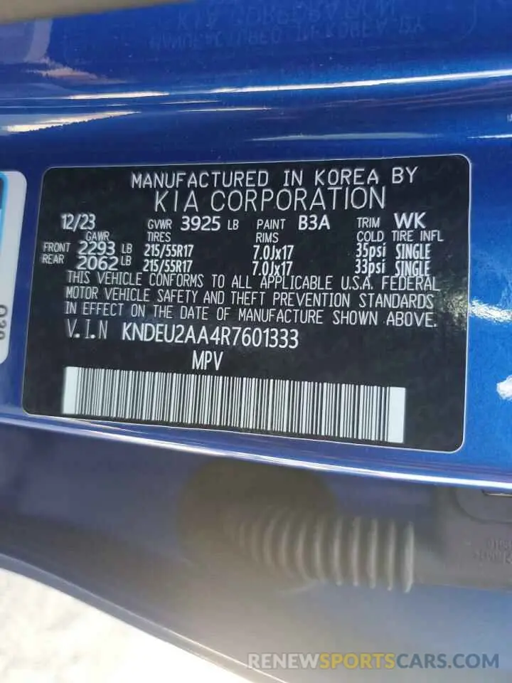 13 Photograph of a damaged car KNDEU2AA4R7601333 KIA SELTOS 2024