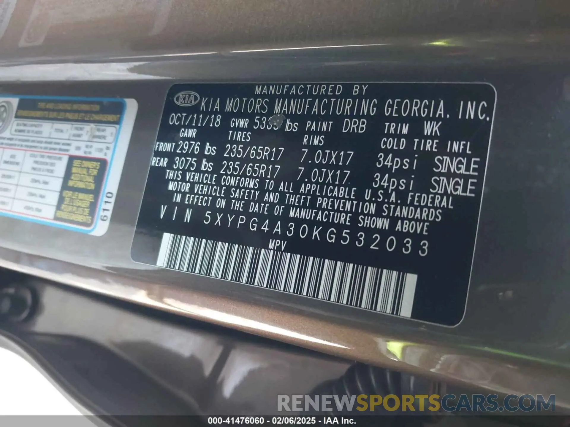 9 Фотография поврежденного автомобиля 5XYPG4A30KG532033 KIA SORENTO 2019
