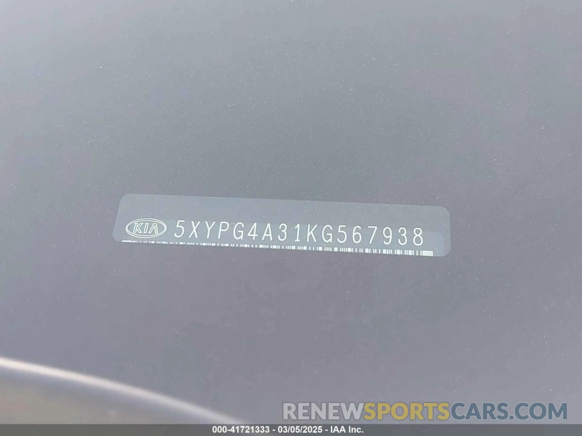 9 Фотография поврежденного автомобиля 5XYPG4A31KG567938 KIA SORENTO 2019