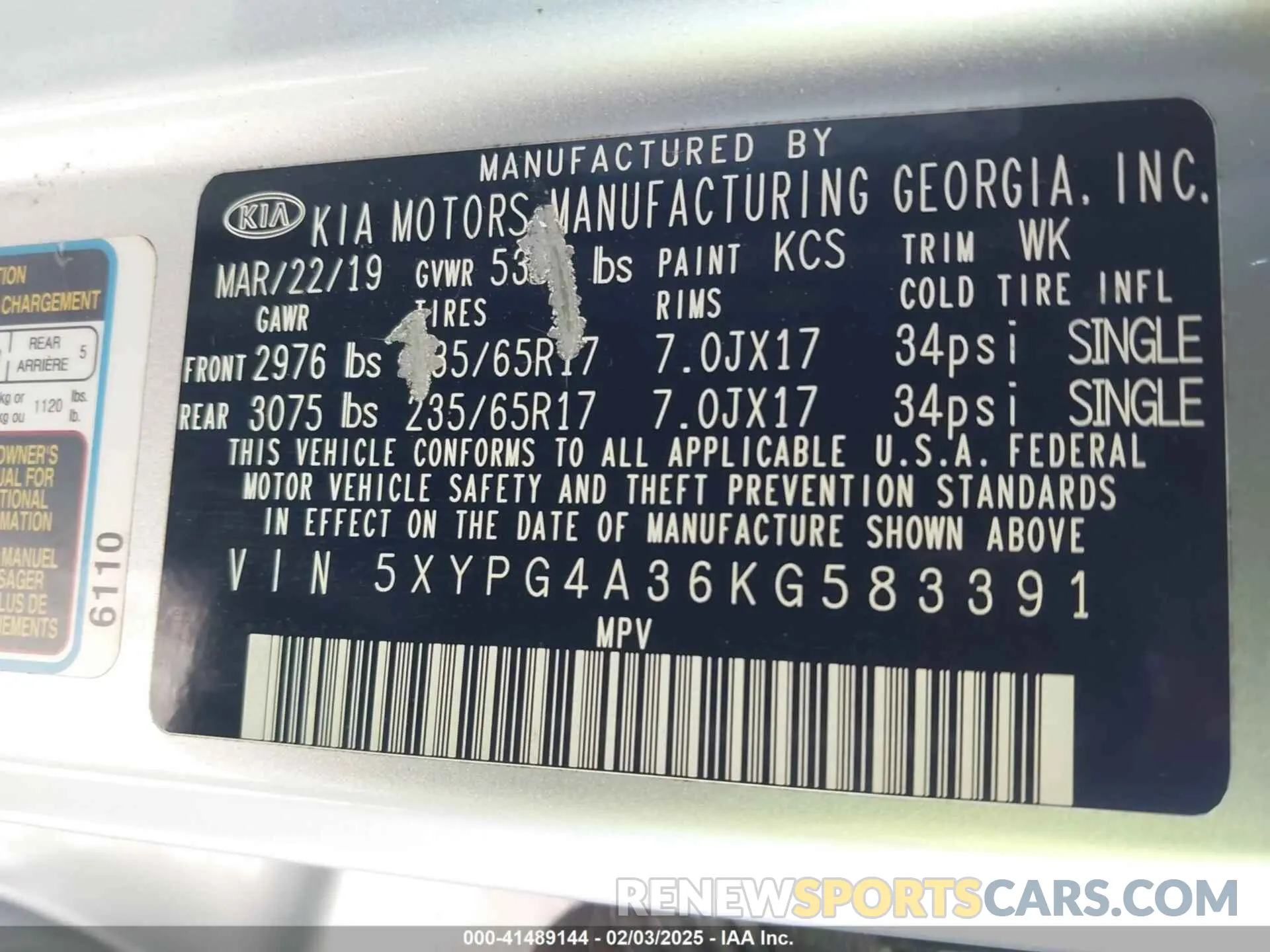 9 Фотография поврежденного автомобиля 5XYPG4A36KG583391 KIA SORENTO 2019