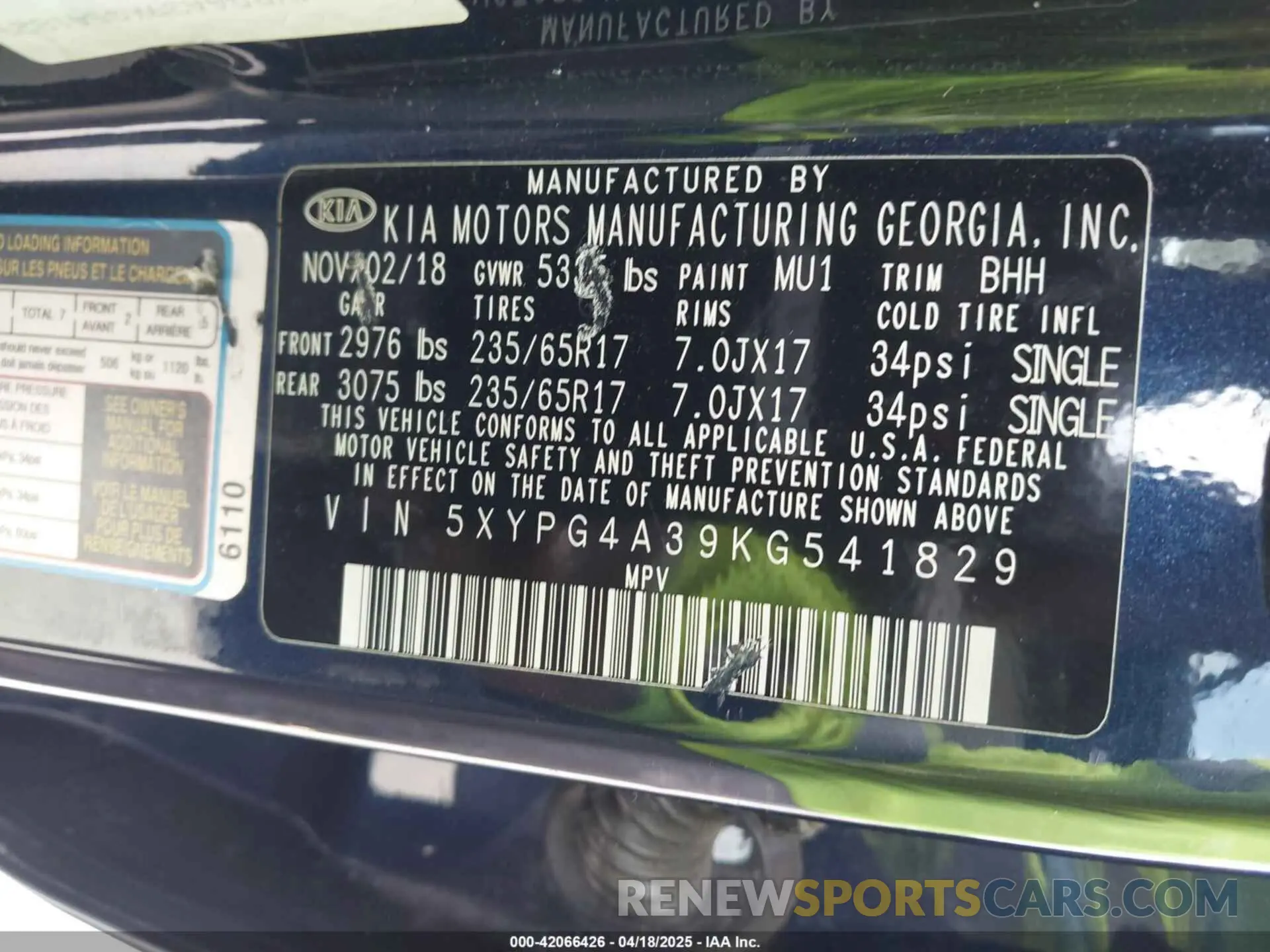 9 Фотография поврежденного автомобиля 5XYPG4A39KG541829 KIA SORENTO 2019