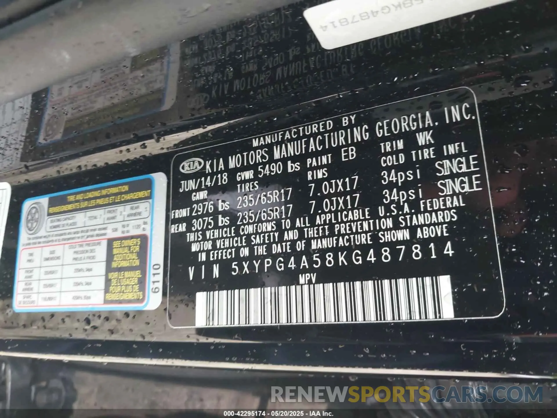 9 Фотография поврежденного автомобиля 5XYPG4A58KG487814 KIA SORENTO 2019