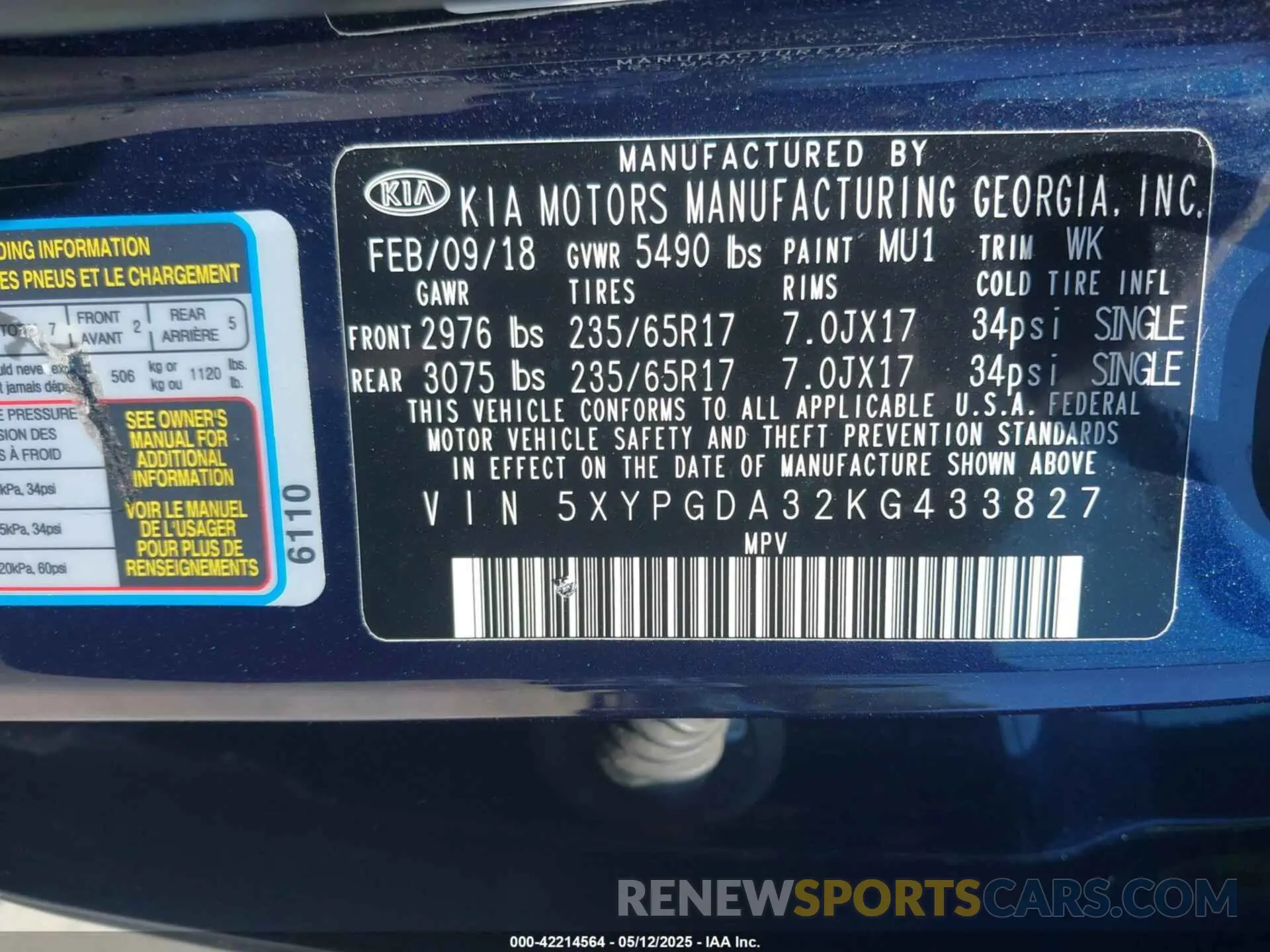 9 Фотография поврежденного автомобиля 5XYPGDA32KG433827 KIA SORENTO 2019