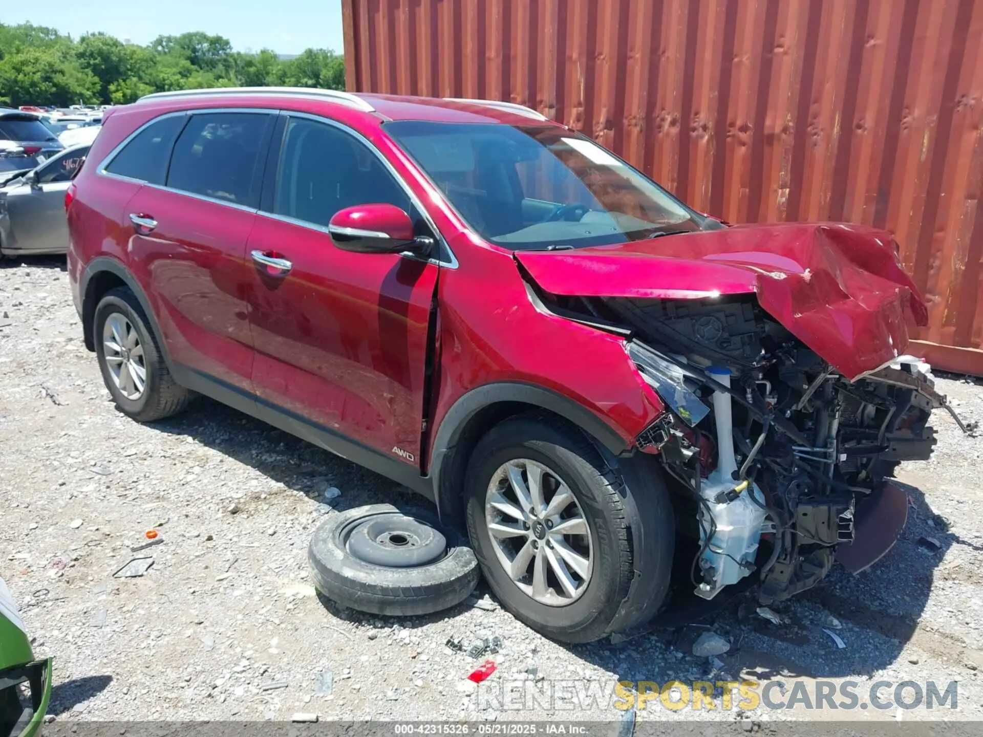 1 Photograph of a damaged car 5XYPGDA36KG469200 KIA SORENTO 2019