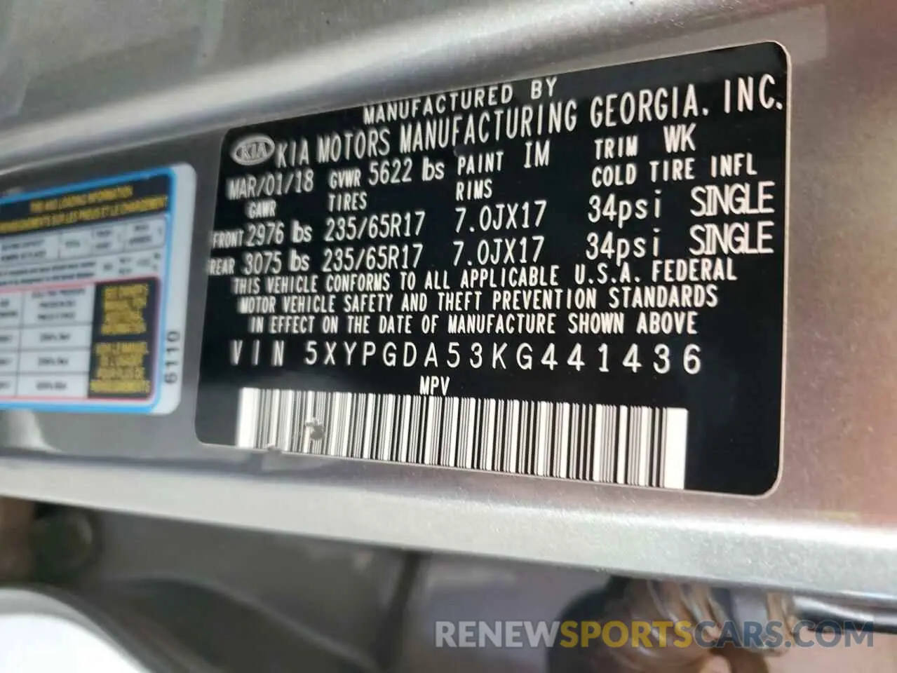 13 Фотография поврежденного автомобиля 5XYPGDA53KG441436 KIA SORENTO 2019