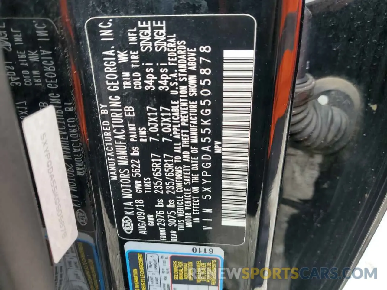 13 Photograph of a damaged car 5XYPGDA55KG505878 KIA SORENTO 2019