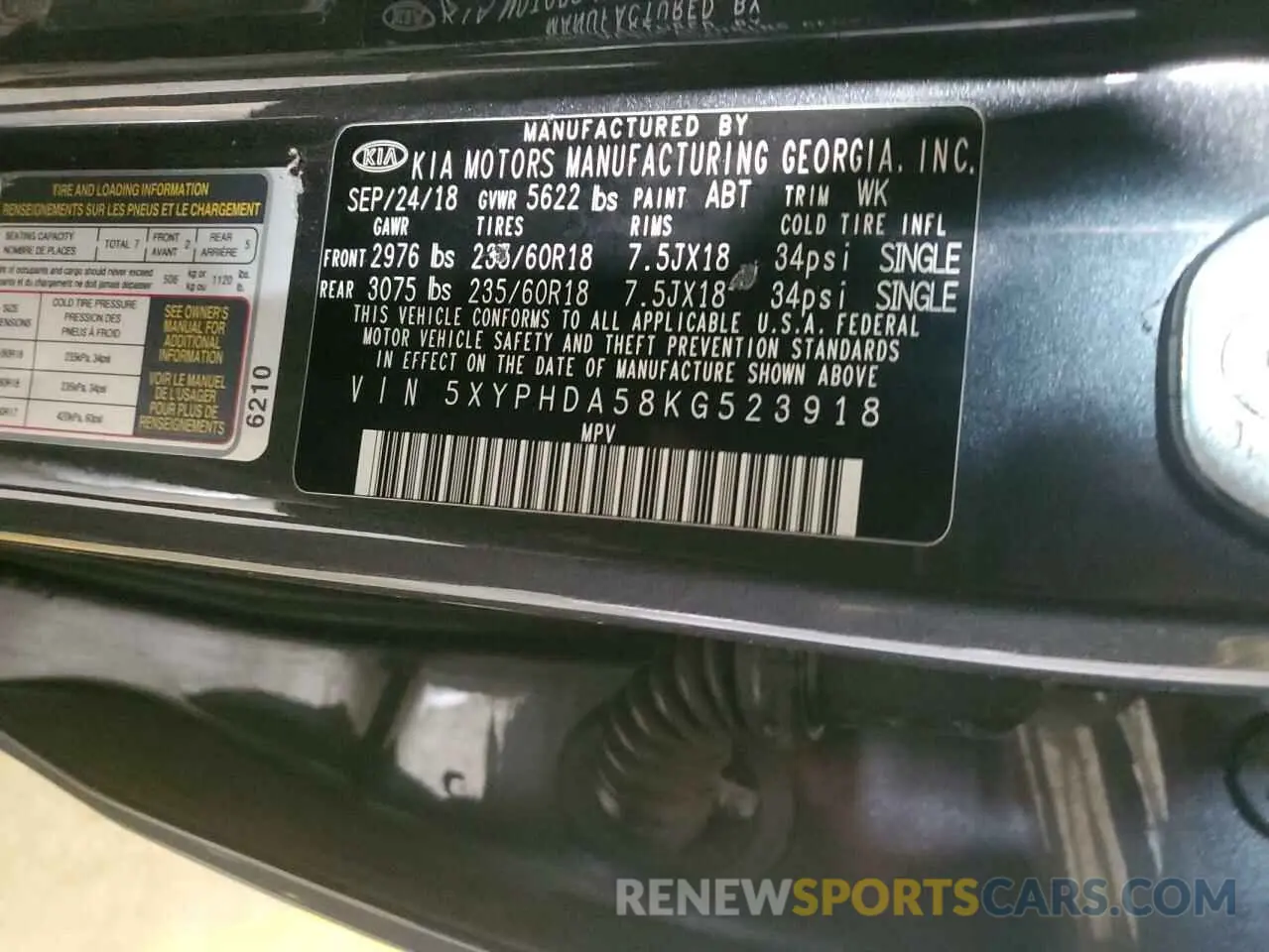 13 Фотография поврежденного автомобиля 5XYPHDA58KG523918 KIA SORENTO 2019