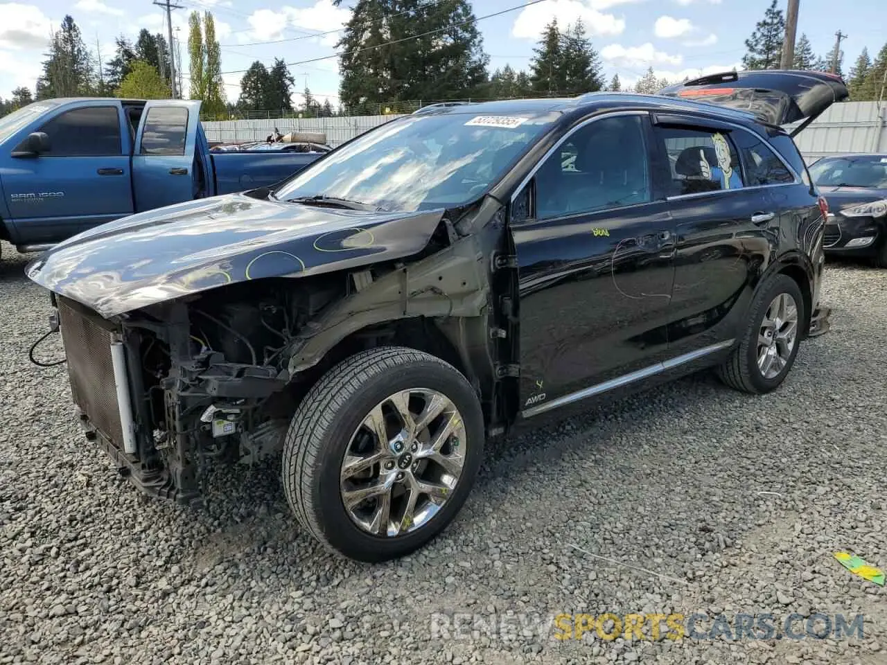 1 Photograph of a damaged car 5XYPKDA51KG522319 KIA SORENTO 2019
