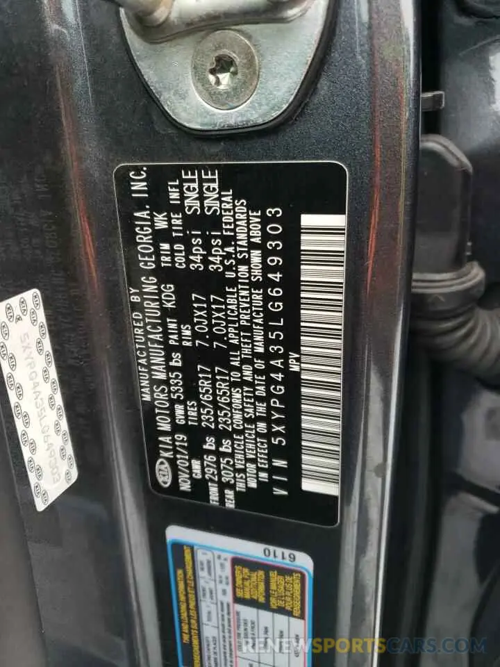 13 Фотография поврежденного автомобиля 5XYPG4A35LG649303 KIA SORENTO 2020